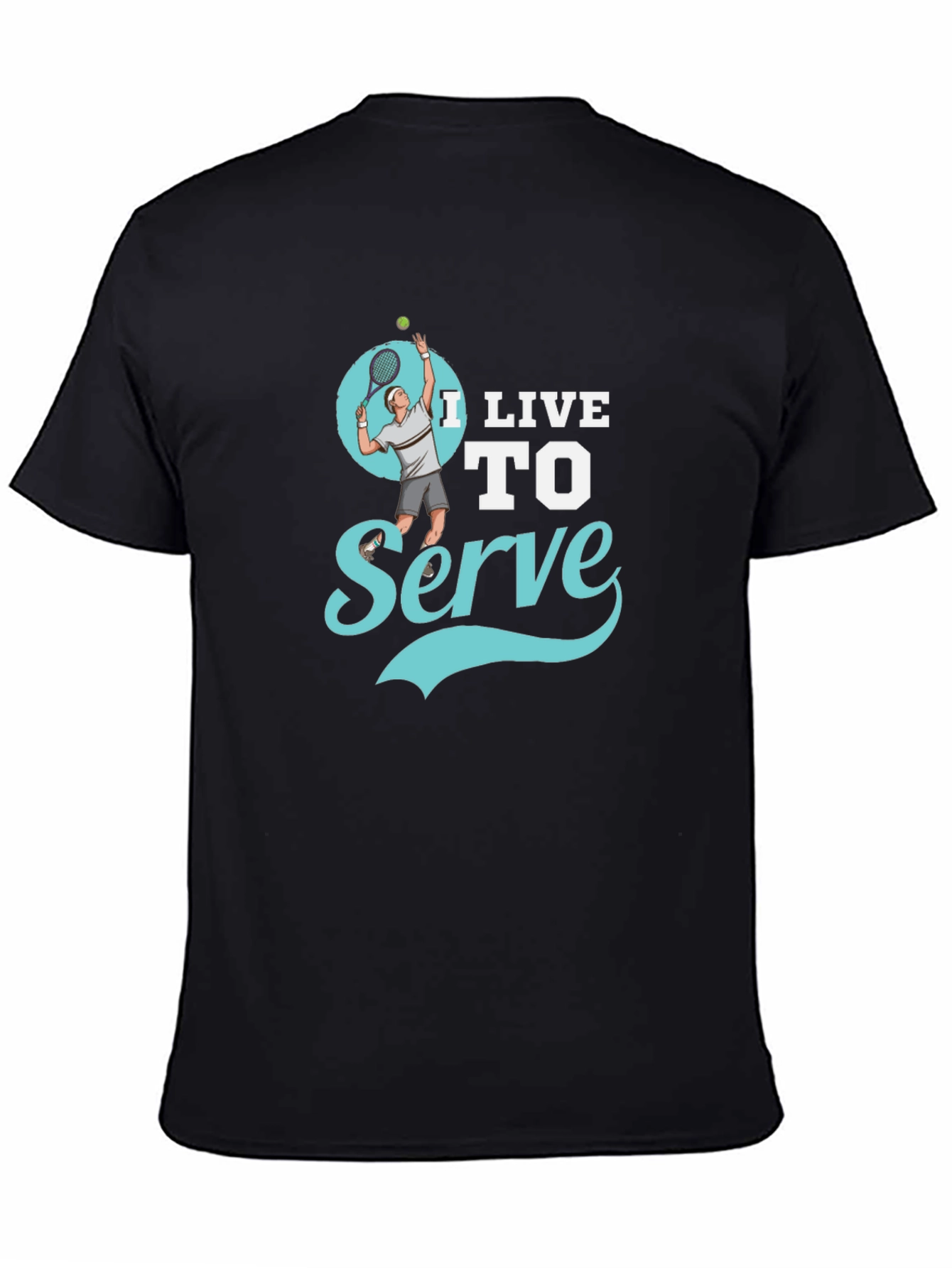 I Live to Serve Black Graphic T-Shirt - 4