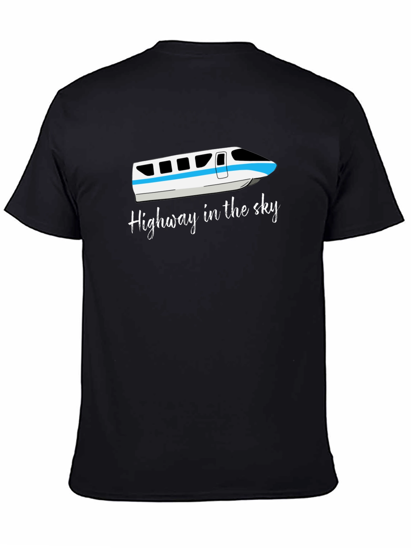 Black Highway in the Sky Monorail T-Shirt view 4