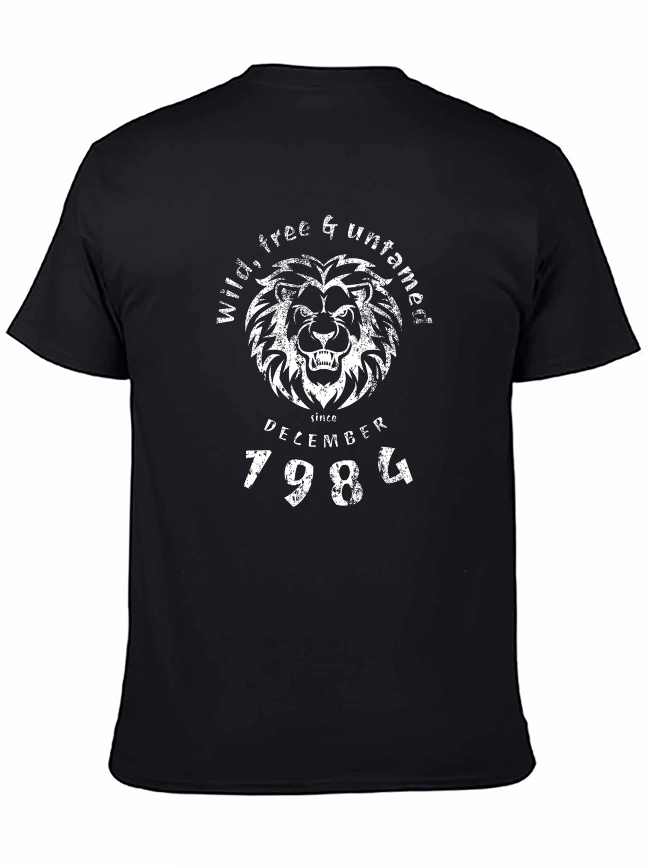 Black Wild Free Untamed Lion Graphic Tee view 4