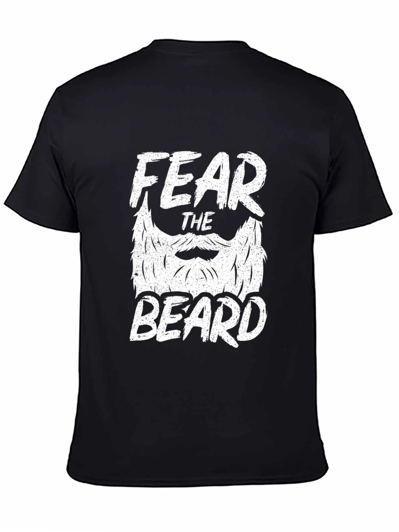 Black Fear The Beard Graphic T-Shirt - Black Crew Neck Tee view 4