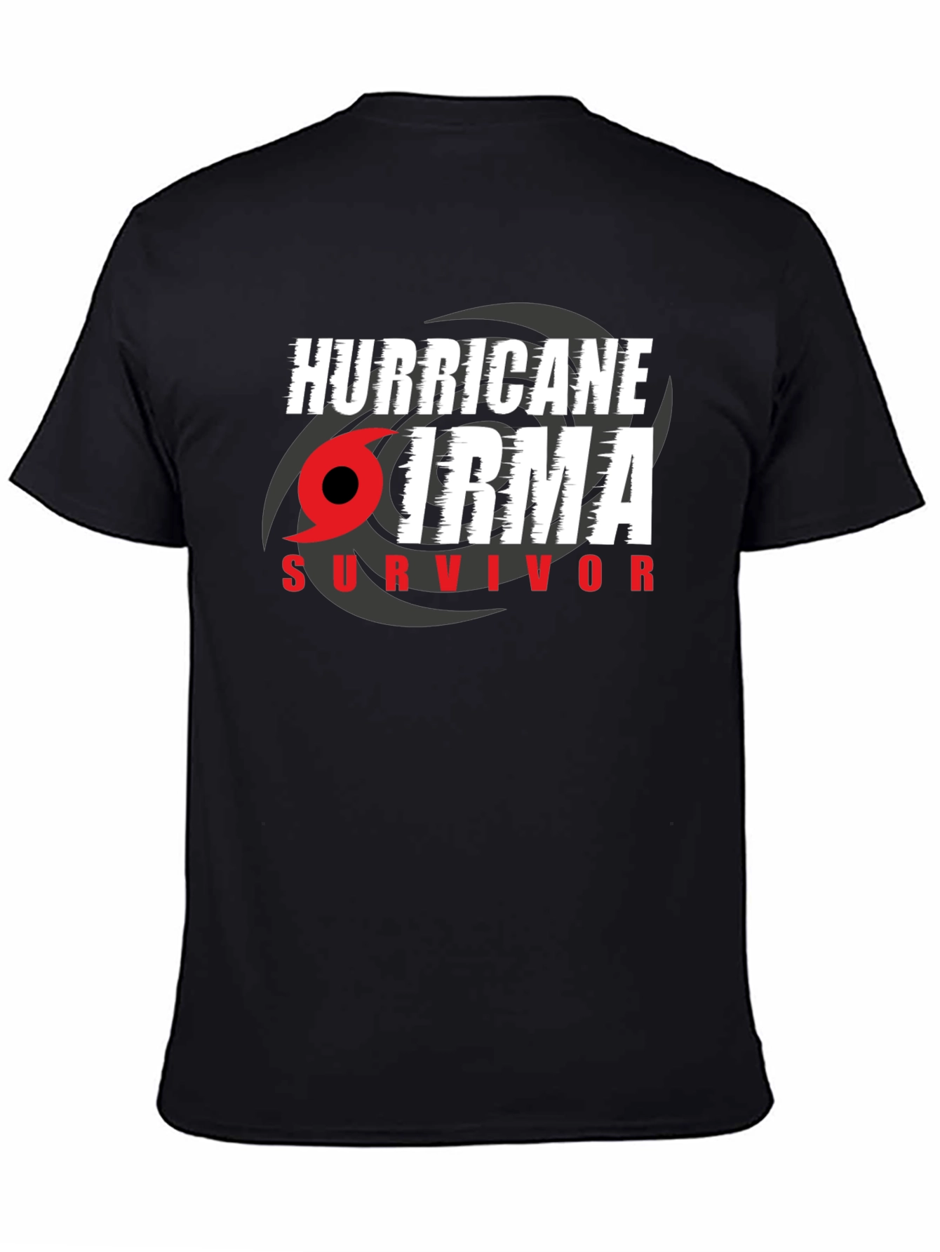 Black Hurricane Irma Survivor T-Shirt view 4