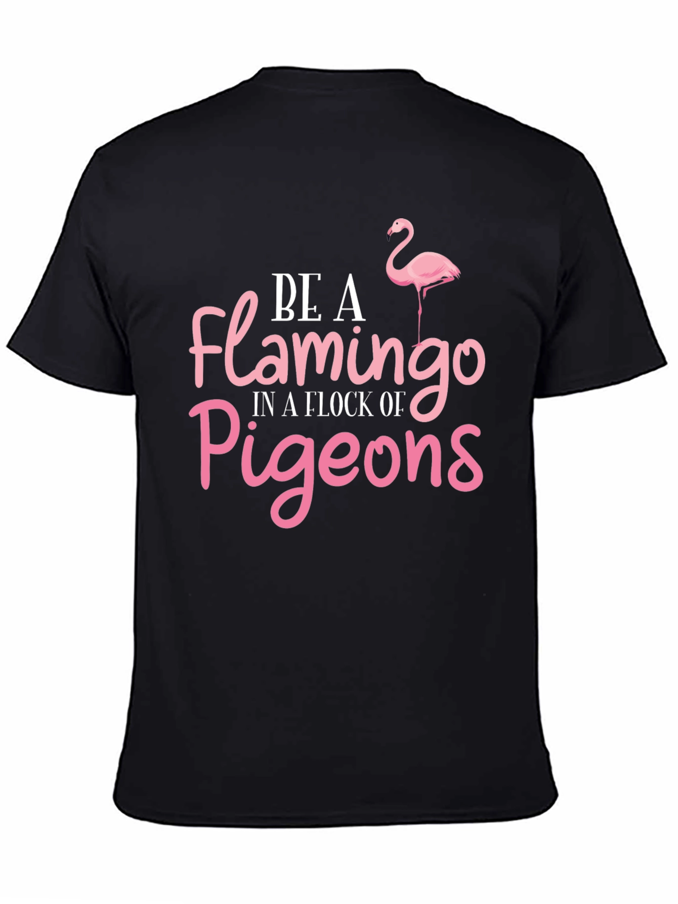 Black Be a Flamingo Black T-Shirt view 4