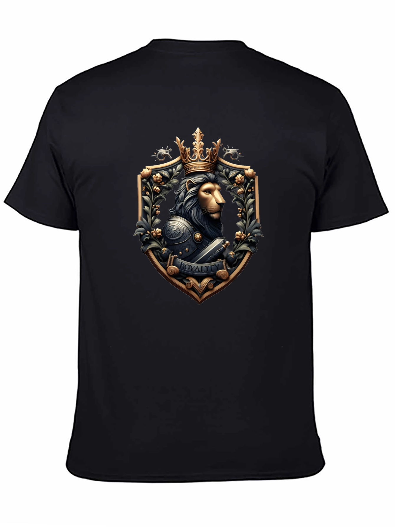 Black Lion King Royalty T-Shirt view 4