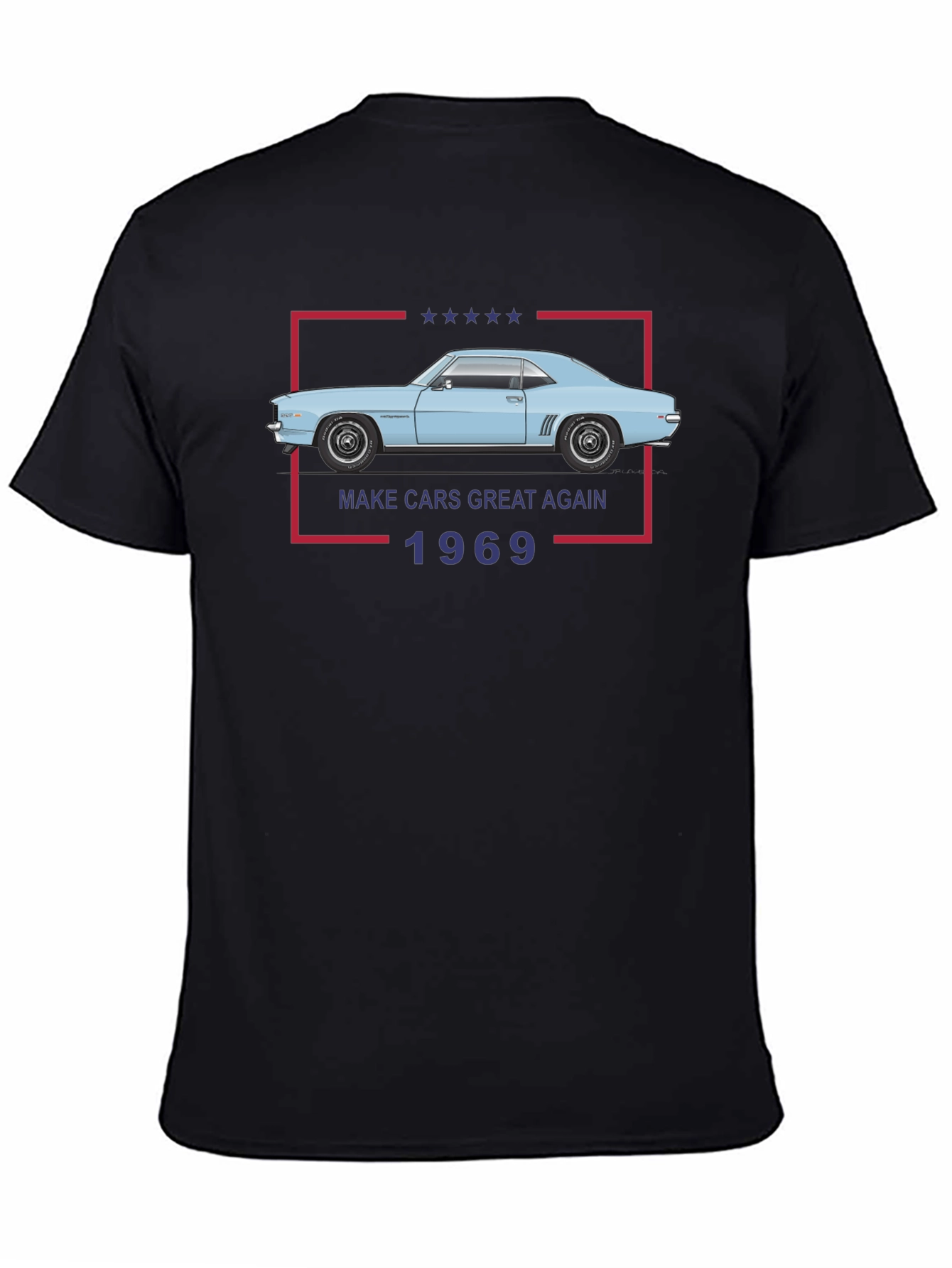 Black Make Cars Great Again 1969 Black T-Shirt view 4