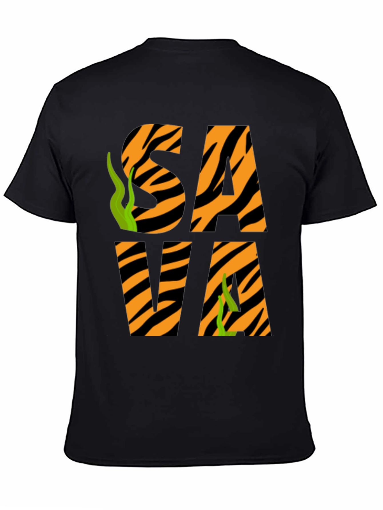 Black Sava Tiger Stripe T-Shirt view 4