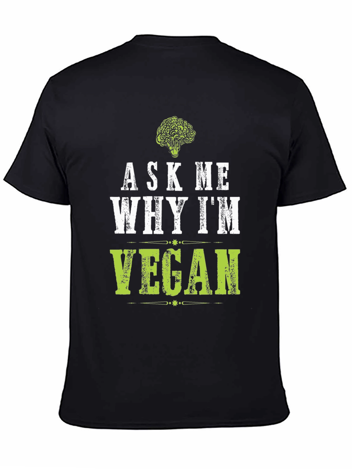 Black Ask Me Why I'm Vegan T-Shirt view 4