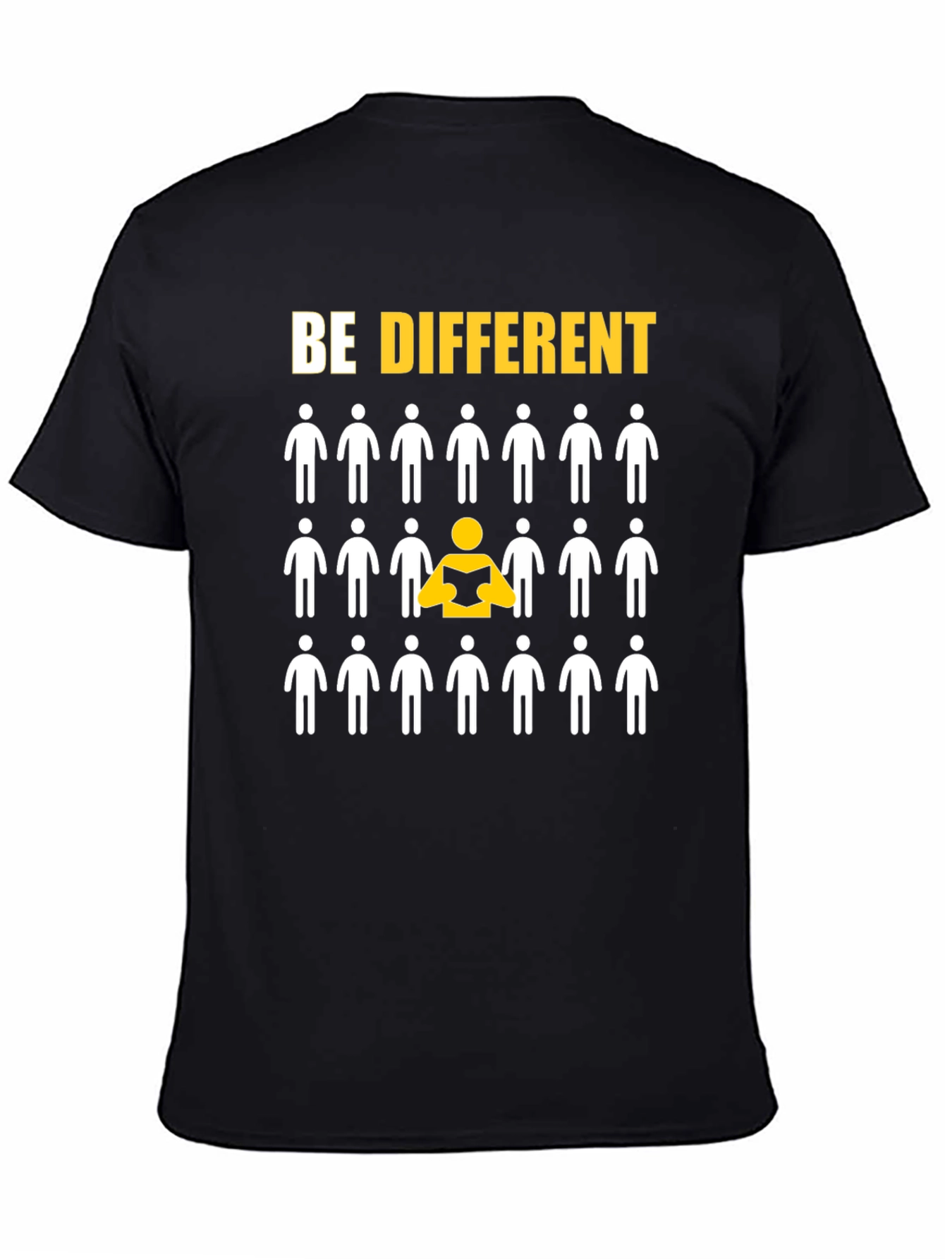 Black Be Different Graphic Tee - Unisex Crew Neck T-Shirt view 4
