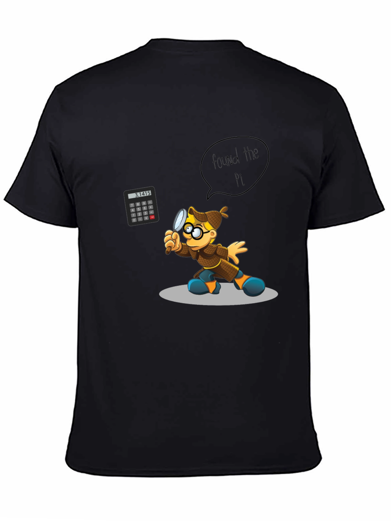 Black Found the Pi T-Shirt - Math Detective Design view 4
