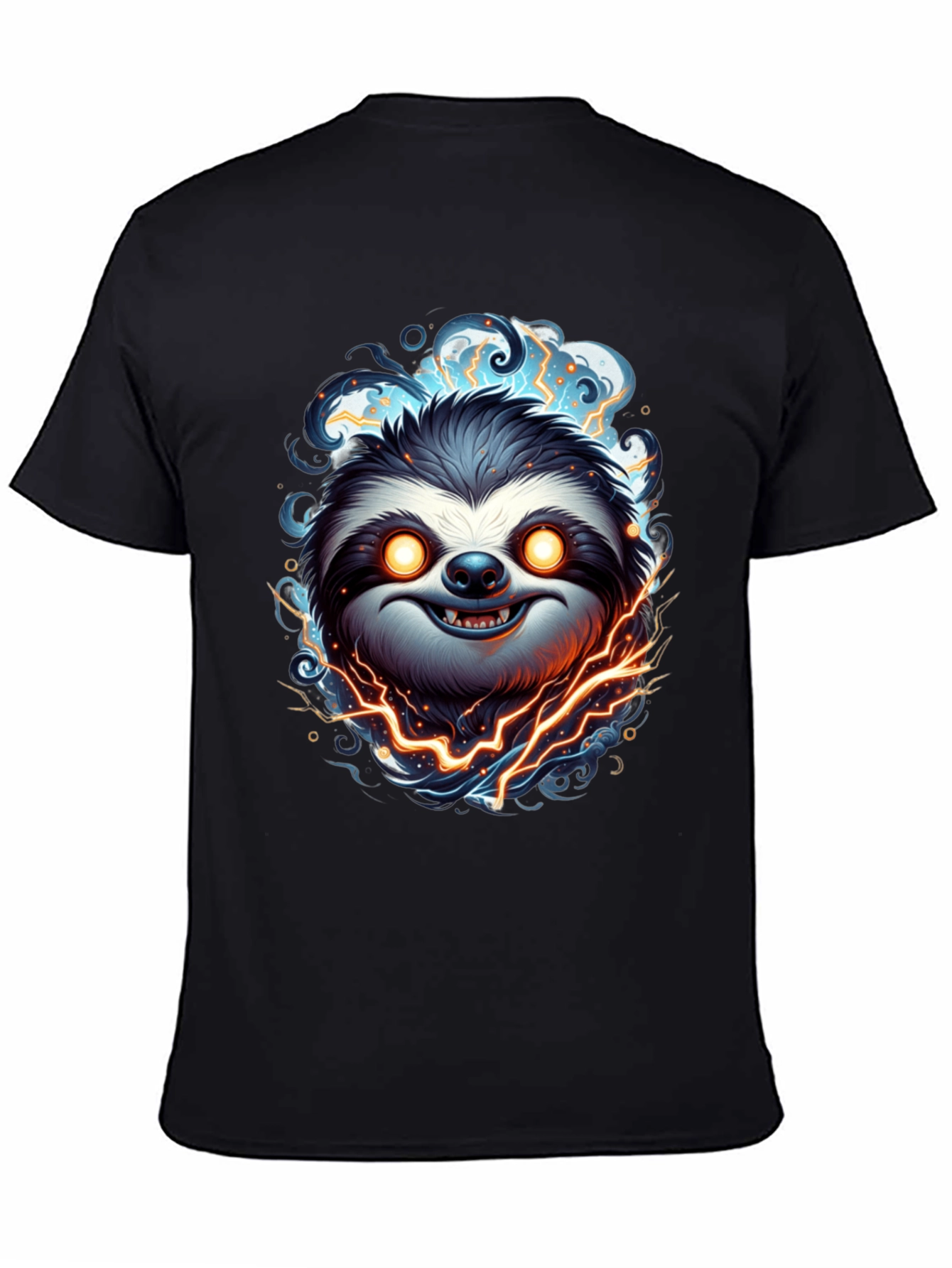 Black Electric Sloth Graphic Tee - Men's Black T-Shirt view 4