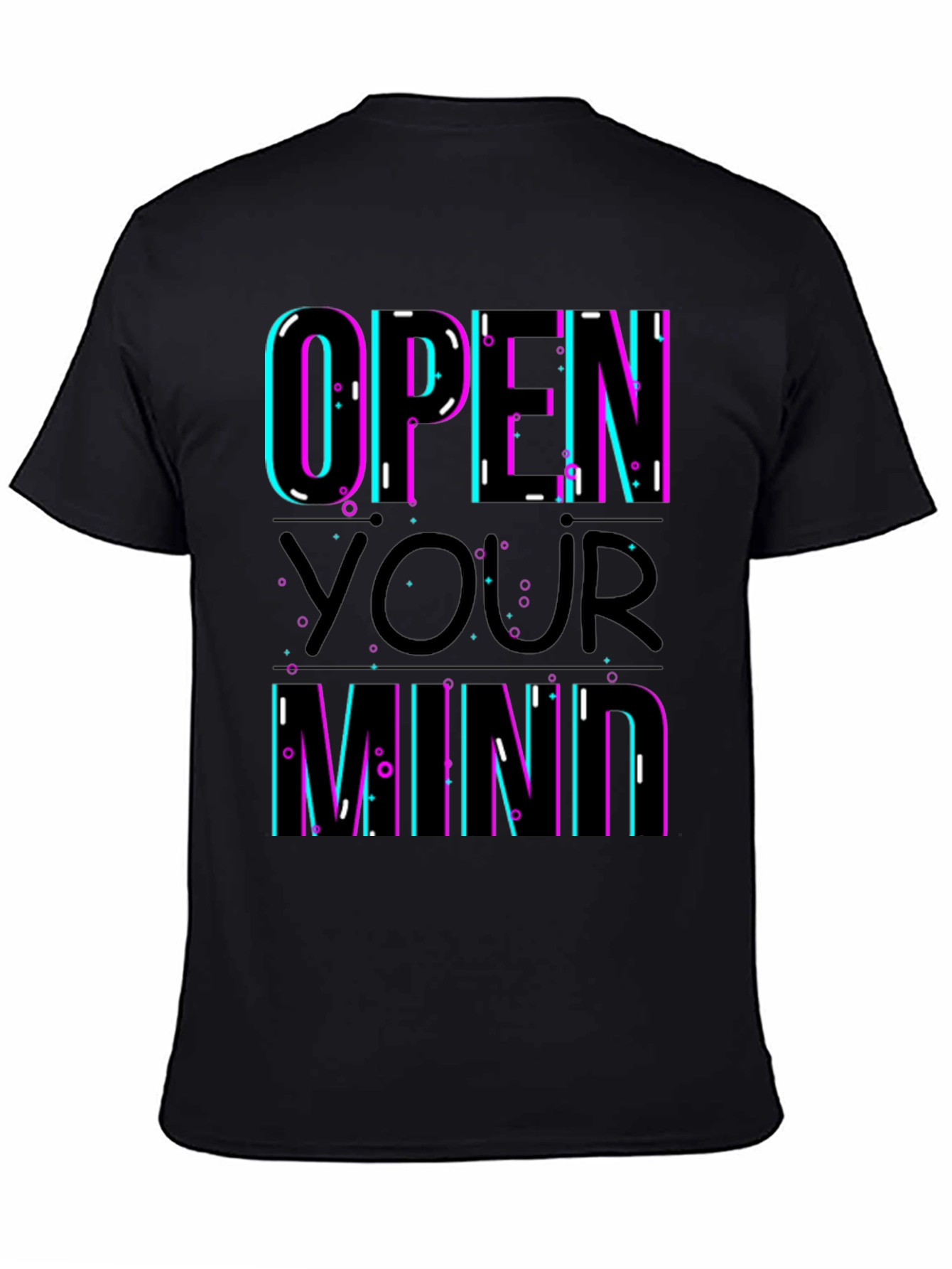 Black Open Your Mind Graphic T-Shirt - Trendy Design view 4