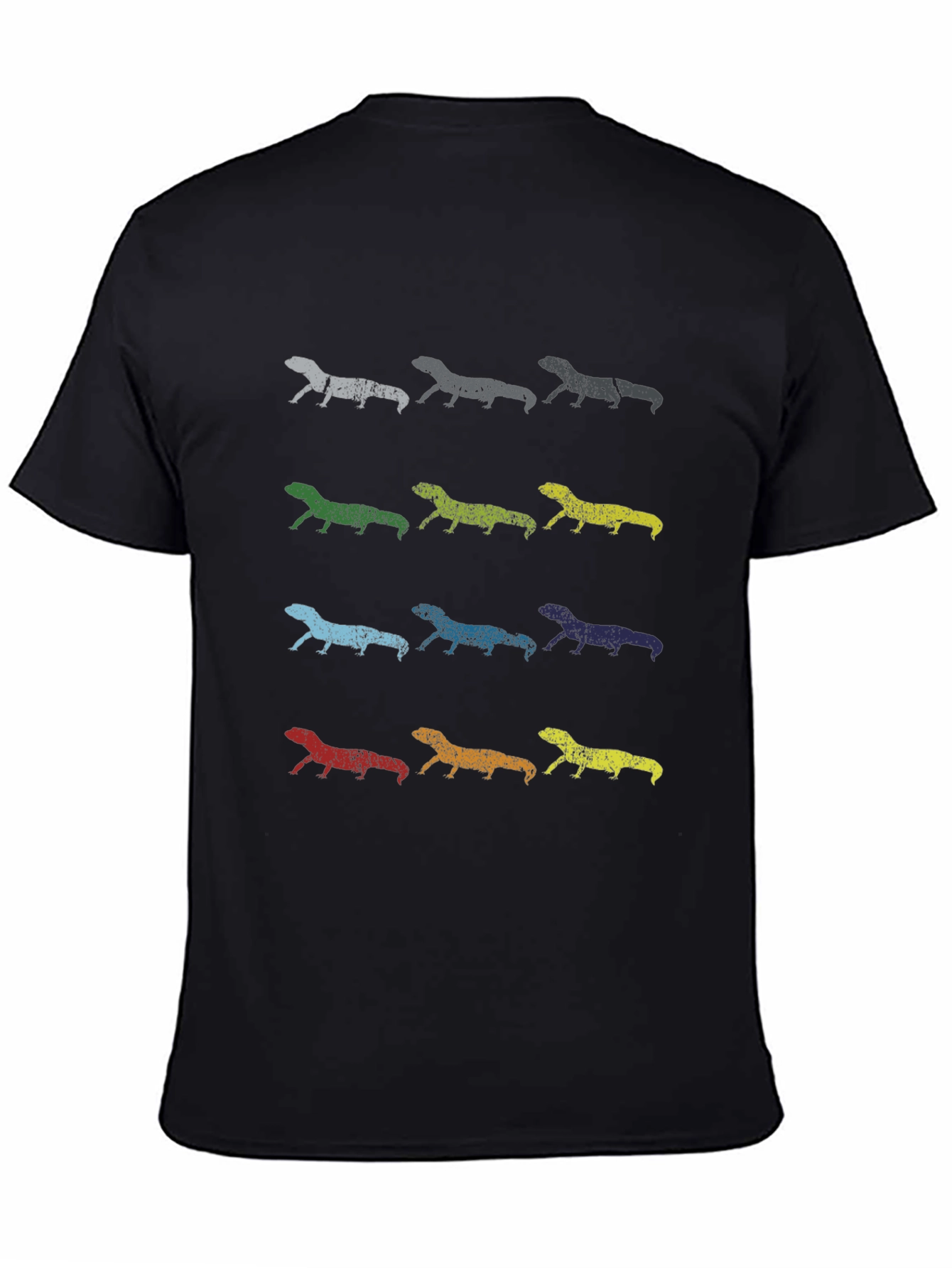 Black Men's Graphic Tee - Lizard Pop Art Print view 4