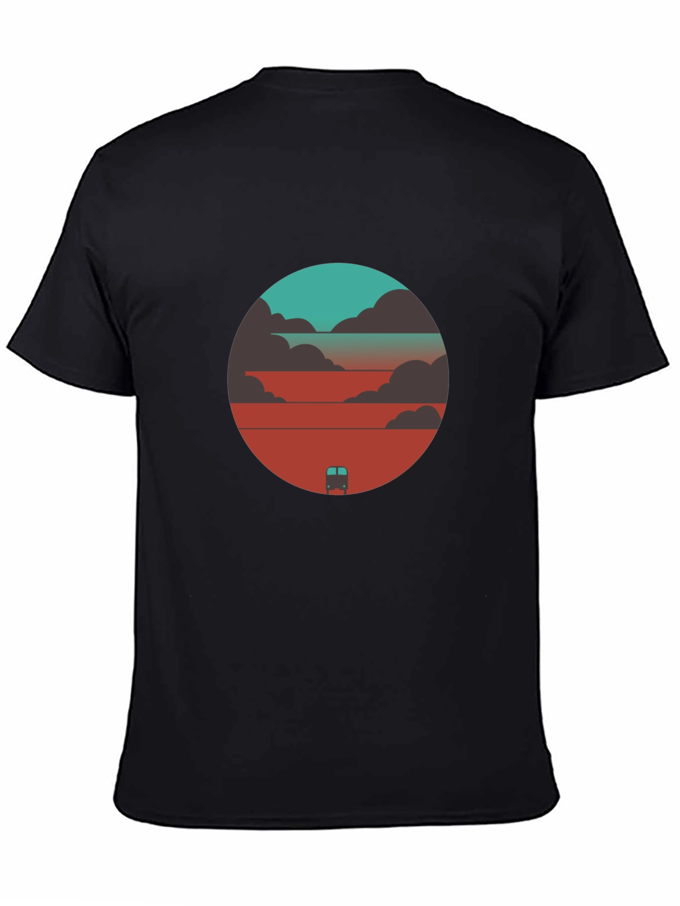 Black Sunset Journey Graphic Tee - Black Cotton Blend view 4