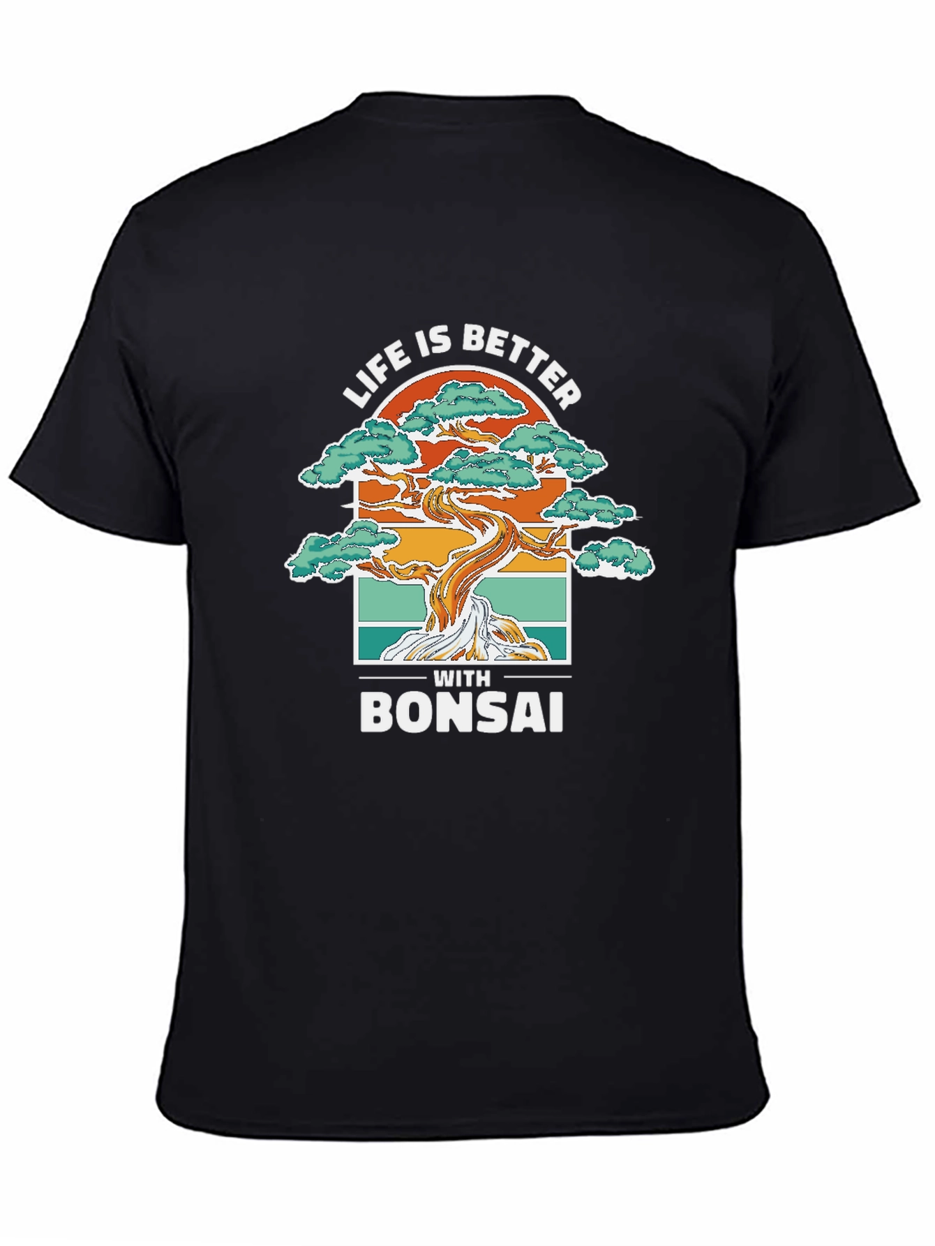 Black Life is Better with Bonsai Graphic T-Shirt view 4