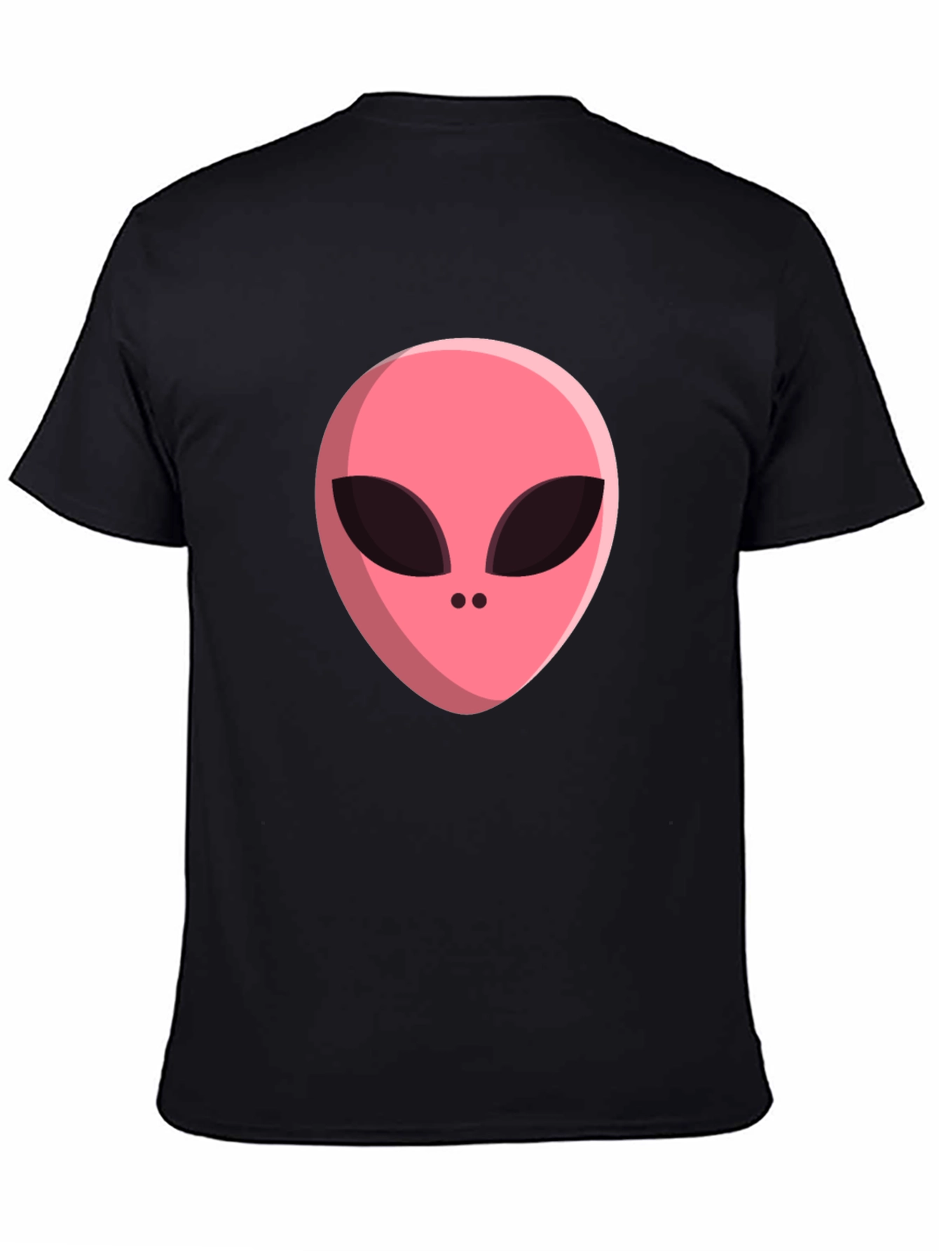 Black Alien Head Graphic Tee - Black Cotton Blend T-Shirt view 4
