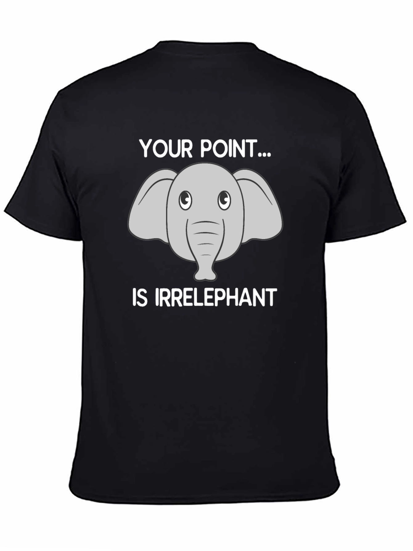Black Irrelephant T-Shirt - Funny Elephant Graphic Tee view 4