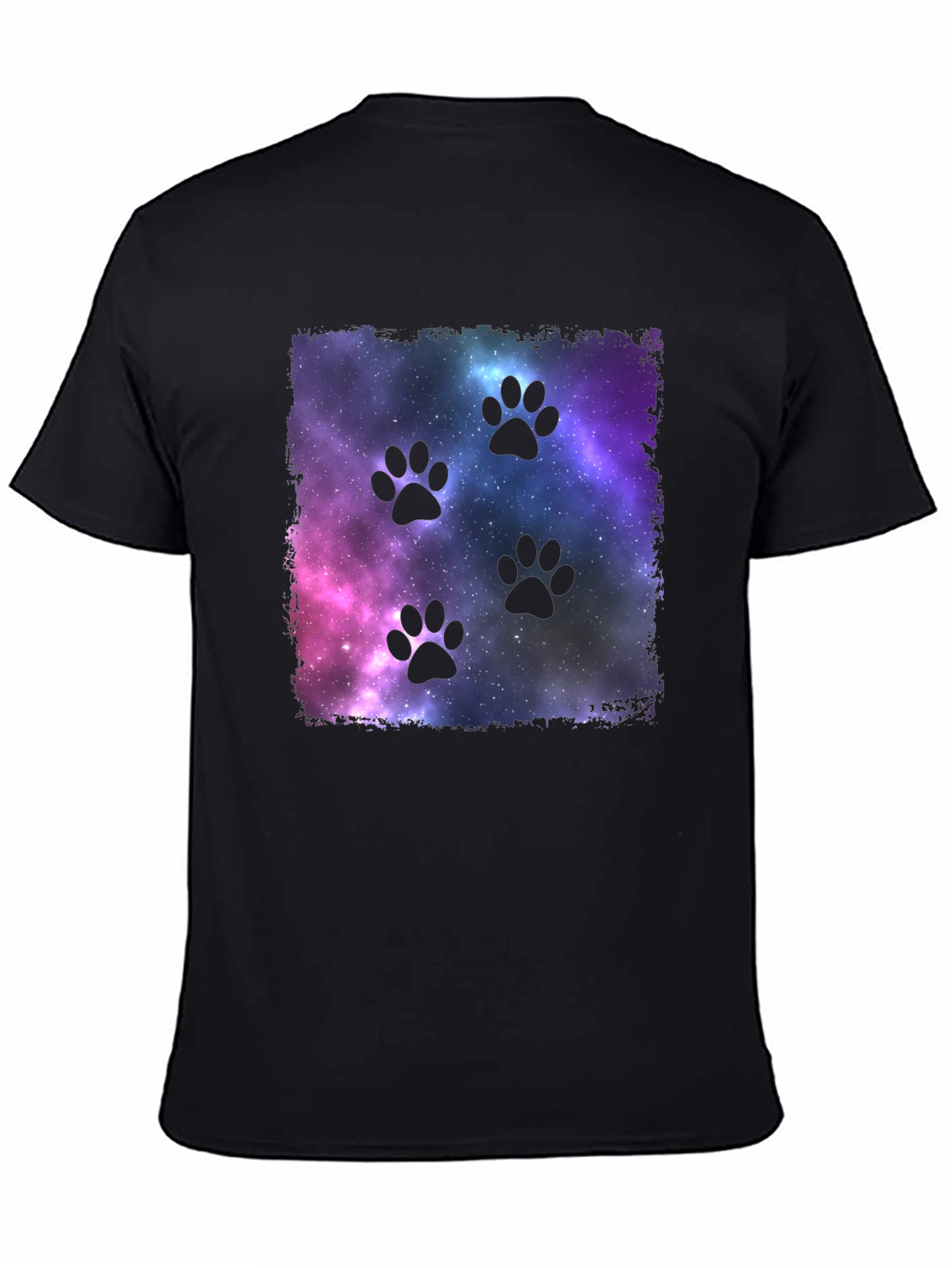 Black Galaxy Paw Print T-Shirt view 4