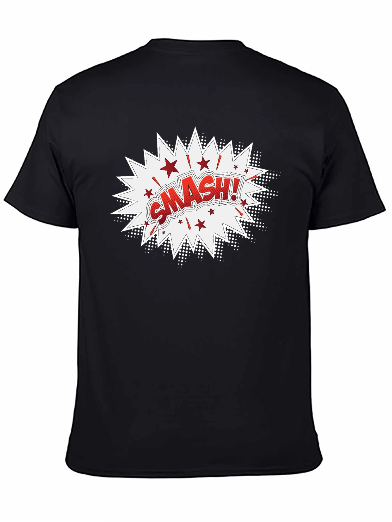 Black Smash! Graphic Print Black T-Shirt view 4