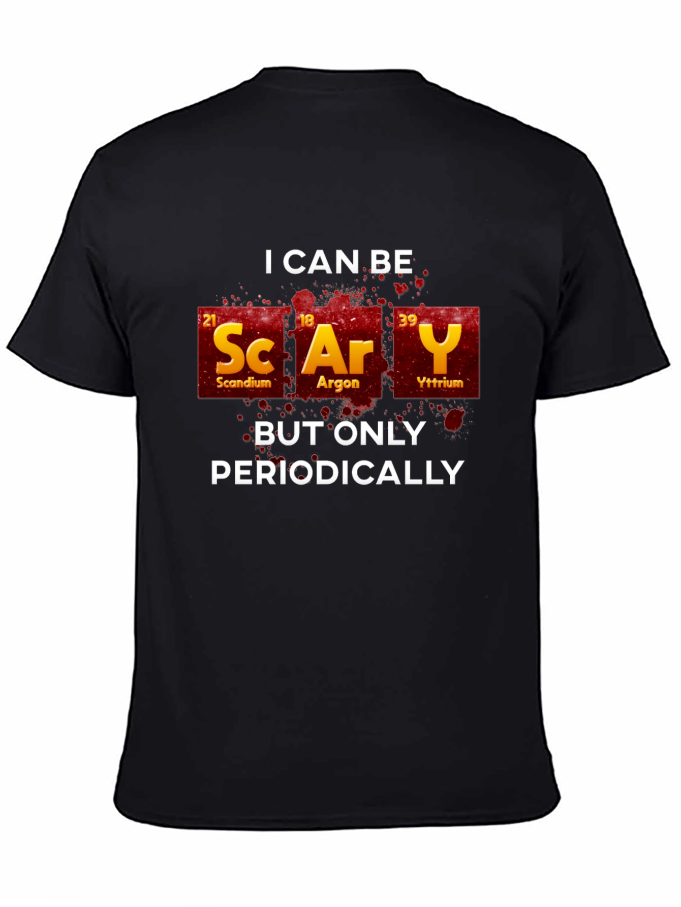 Black Scary Periodic Table T-Shirt view 4