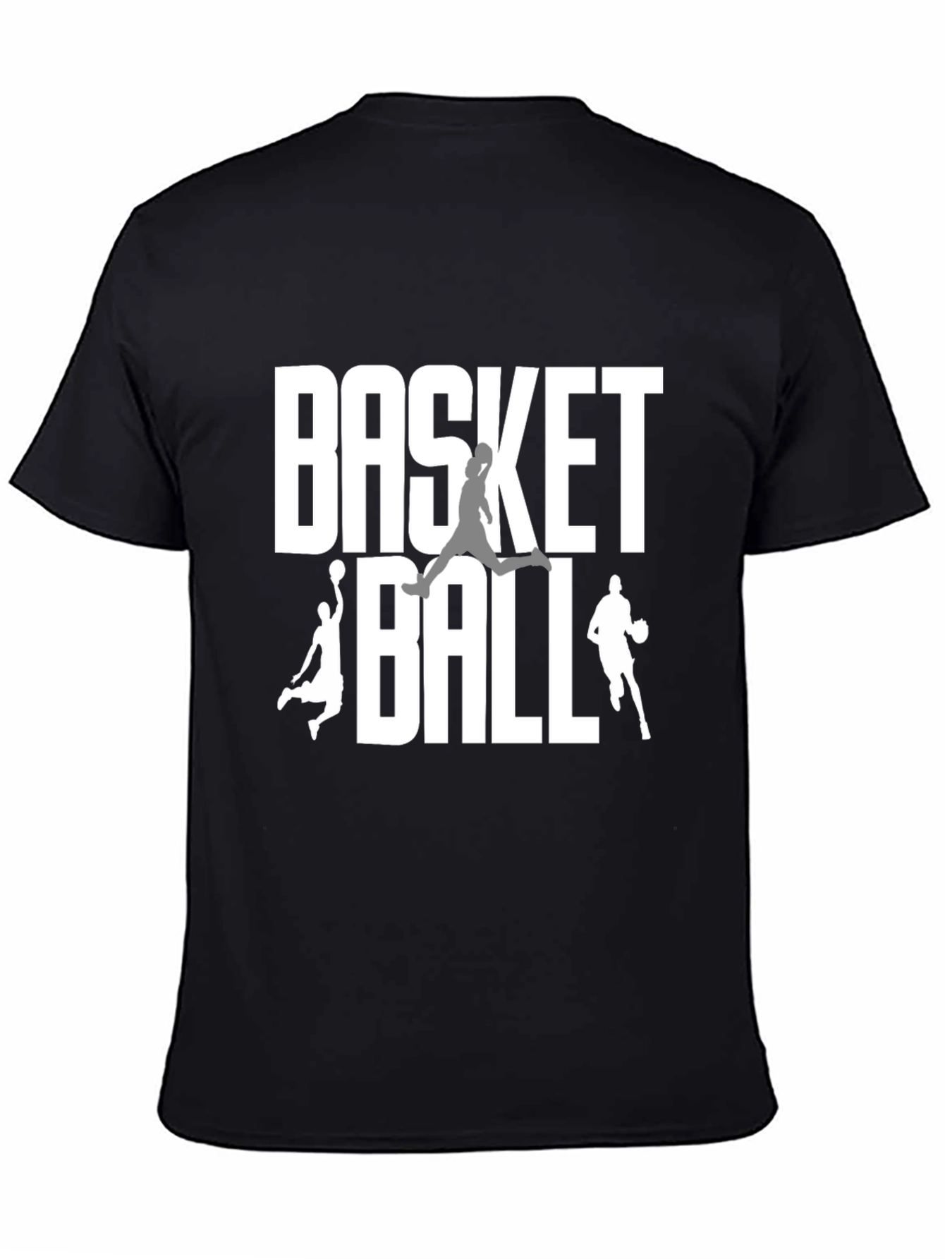 Black Basketball Graphic Tee | Black Cotton Blend T-Shirt view 4