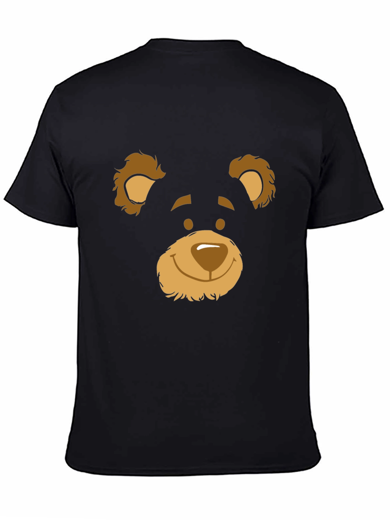 Black Black T-Shirt with Bear Face Graphic view 4
