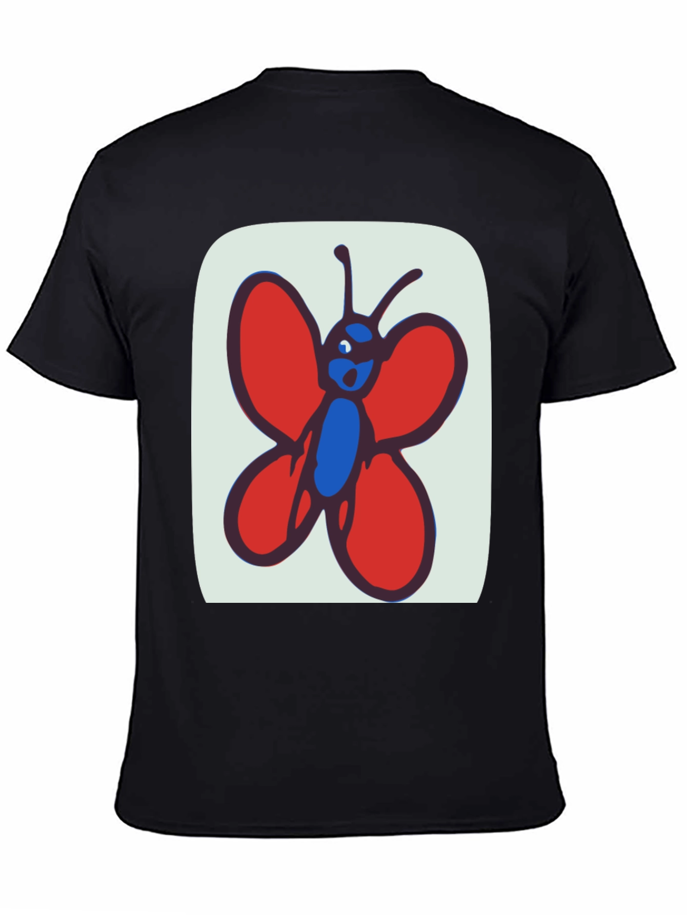 Black Whimsical Butterfly Graphic Tee - Soft Cotton Black T-Shirt view 4