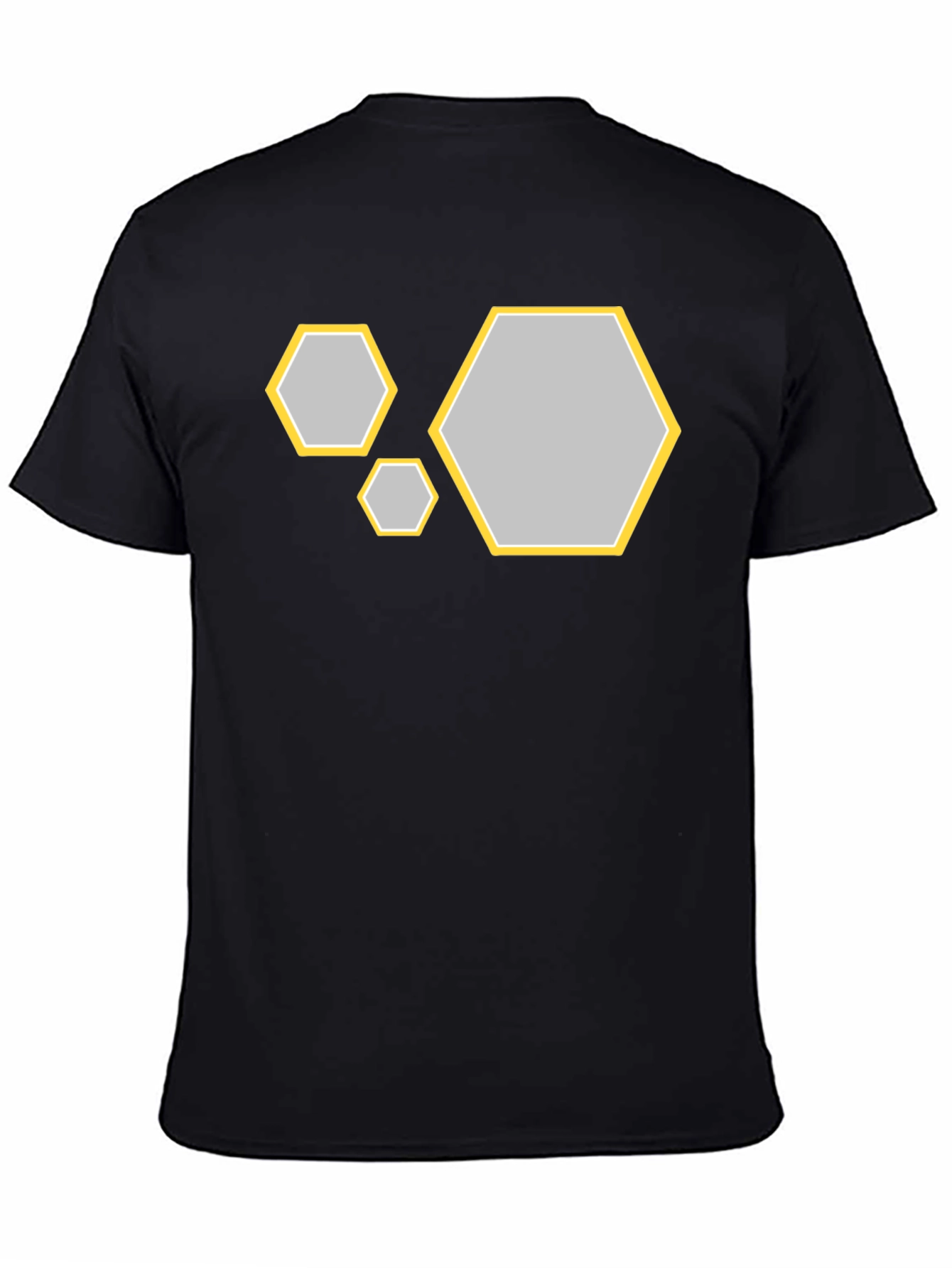 Black Geometric Hexagon Graphic T-Shirt view 4