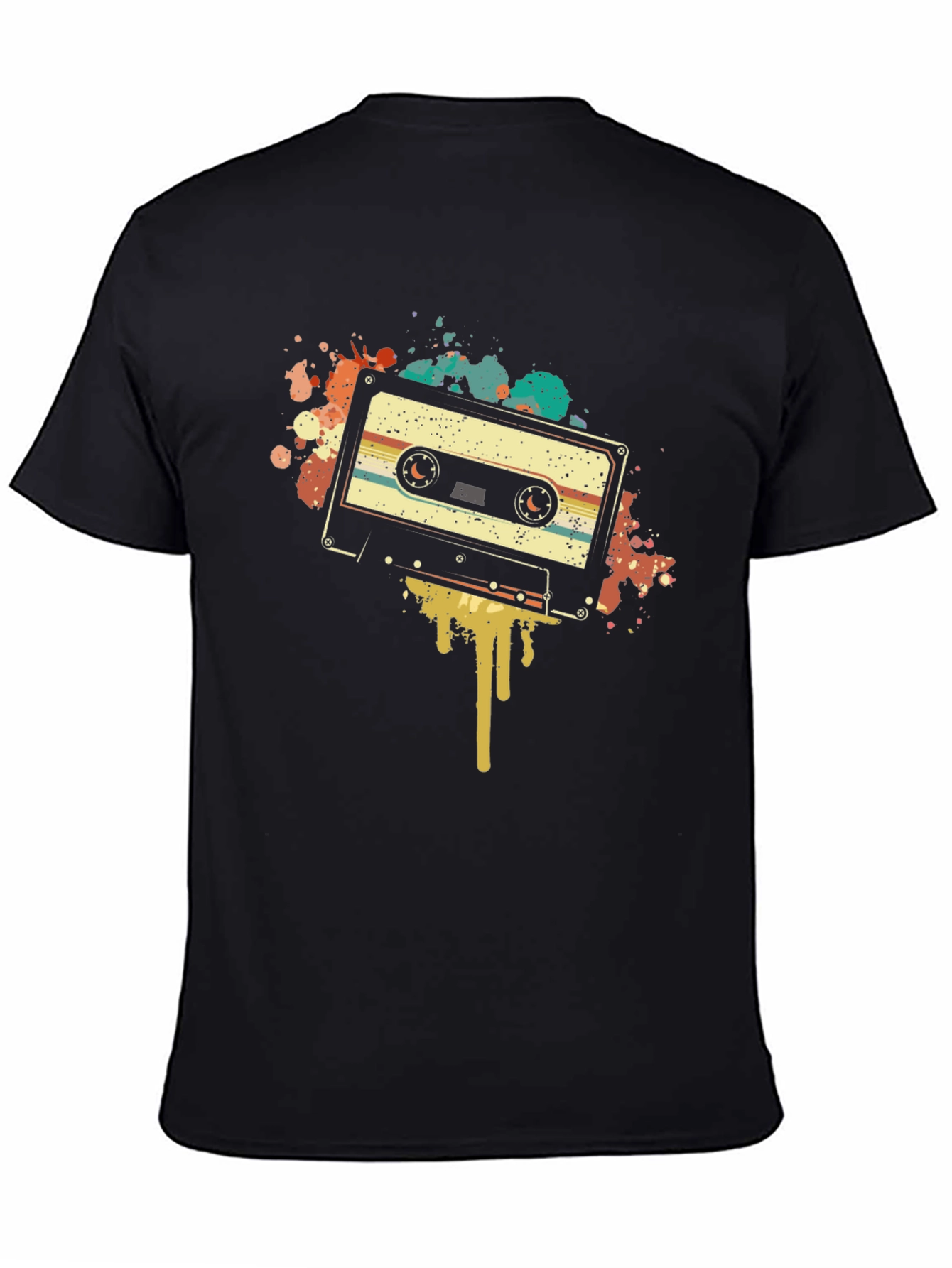 Black Retro Cassette Tape Graphic Tee view 4