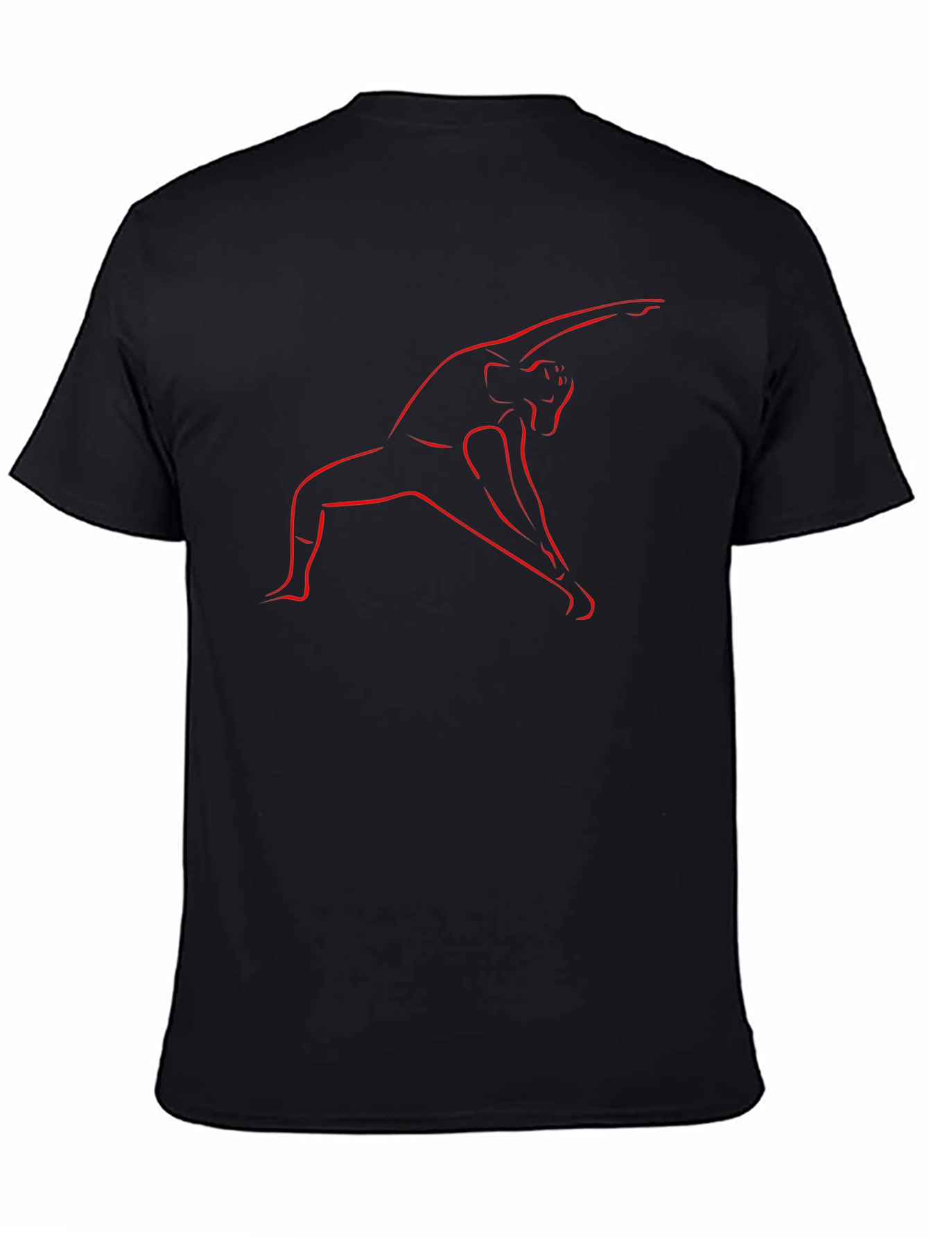 Black Yoga Pose Graphic Tee - Black Cotton Blend view 4