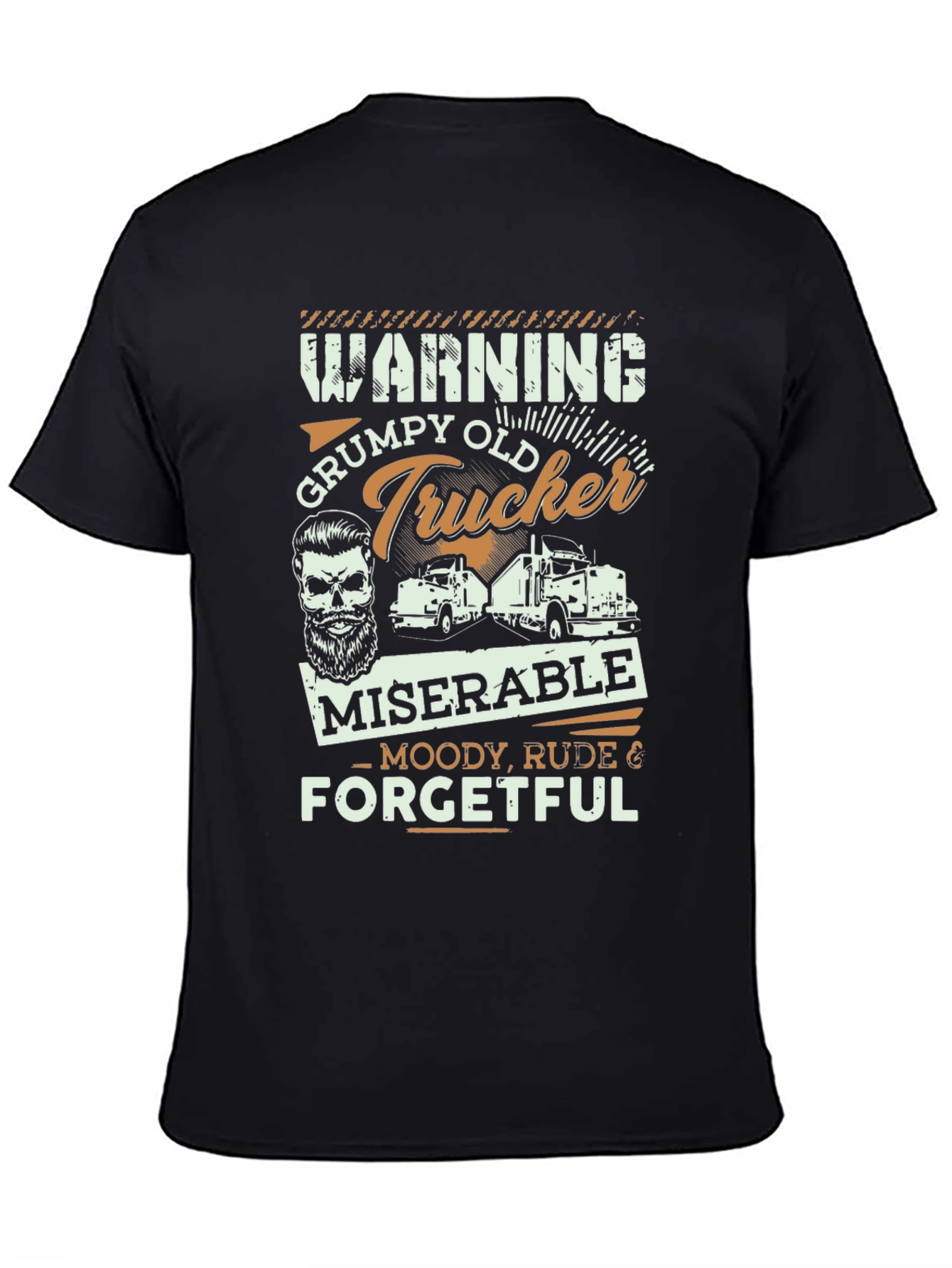 Black Grumpy Old Trucker T-Shirt - Moody, Rude, Forgetful Tee view 4