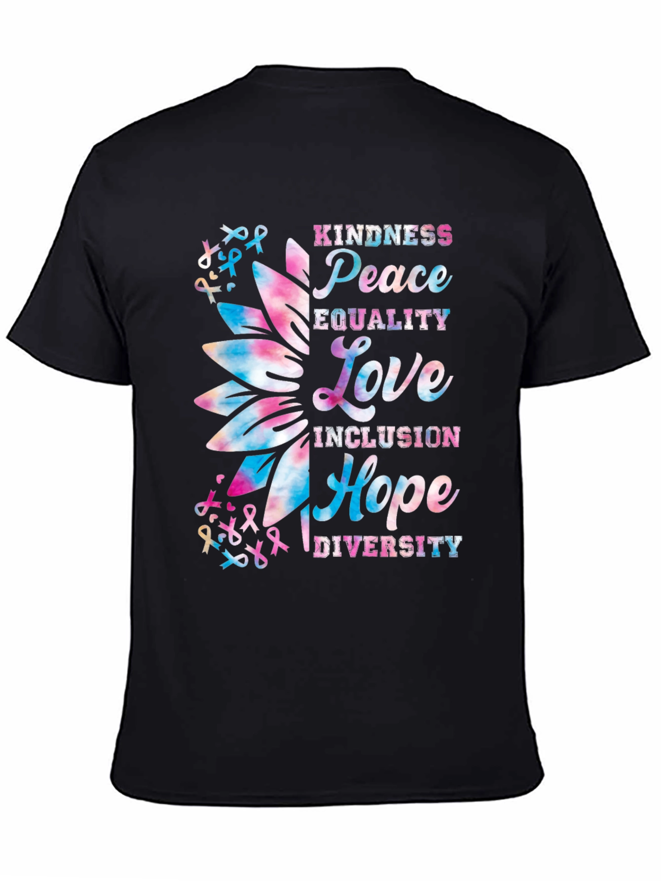 Black Kindness Peace Equality Love T-Shirt view 4