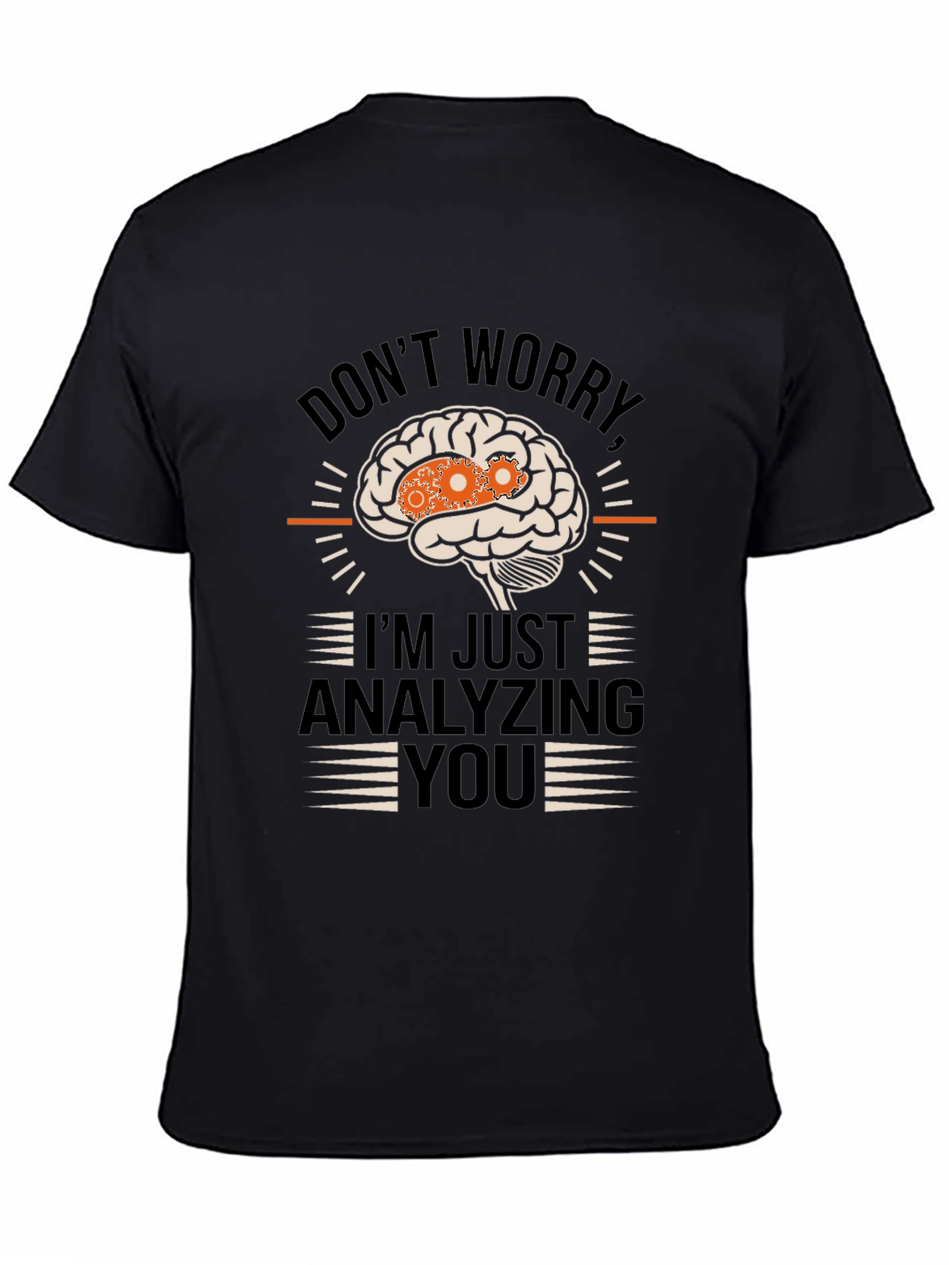 Black Analyzing You Brain Gear T-Shirt view 4