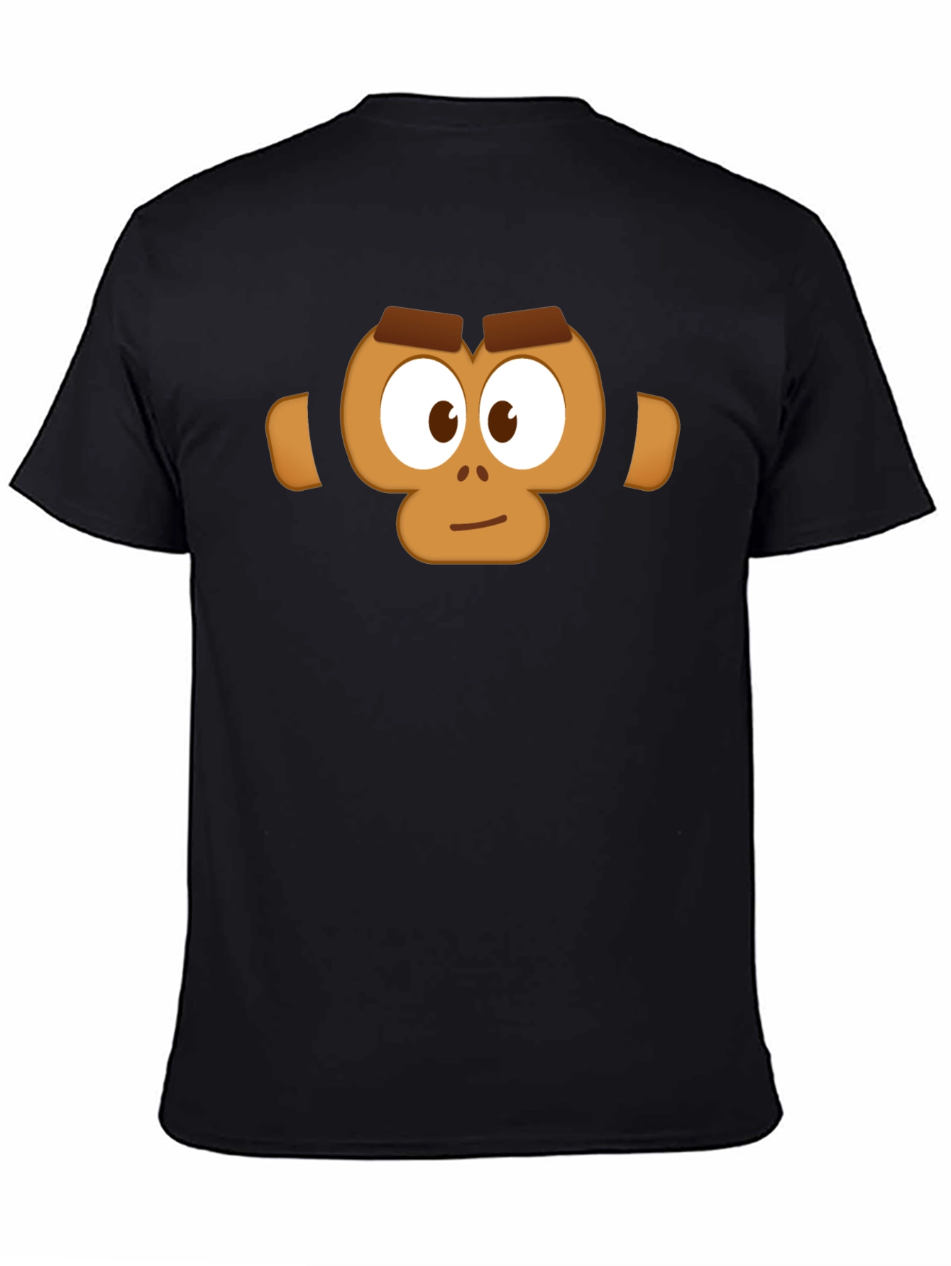 Black Monkey Face Graphic T-Shirt - Casual Black Tee view 4