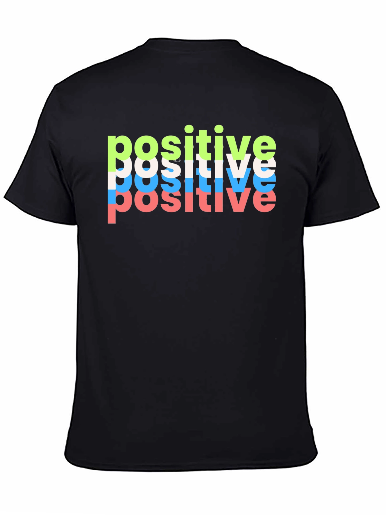 Black Positive Vibes Black T-Shirt view 4