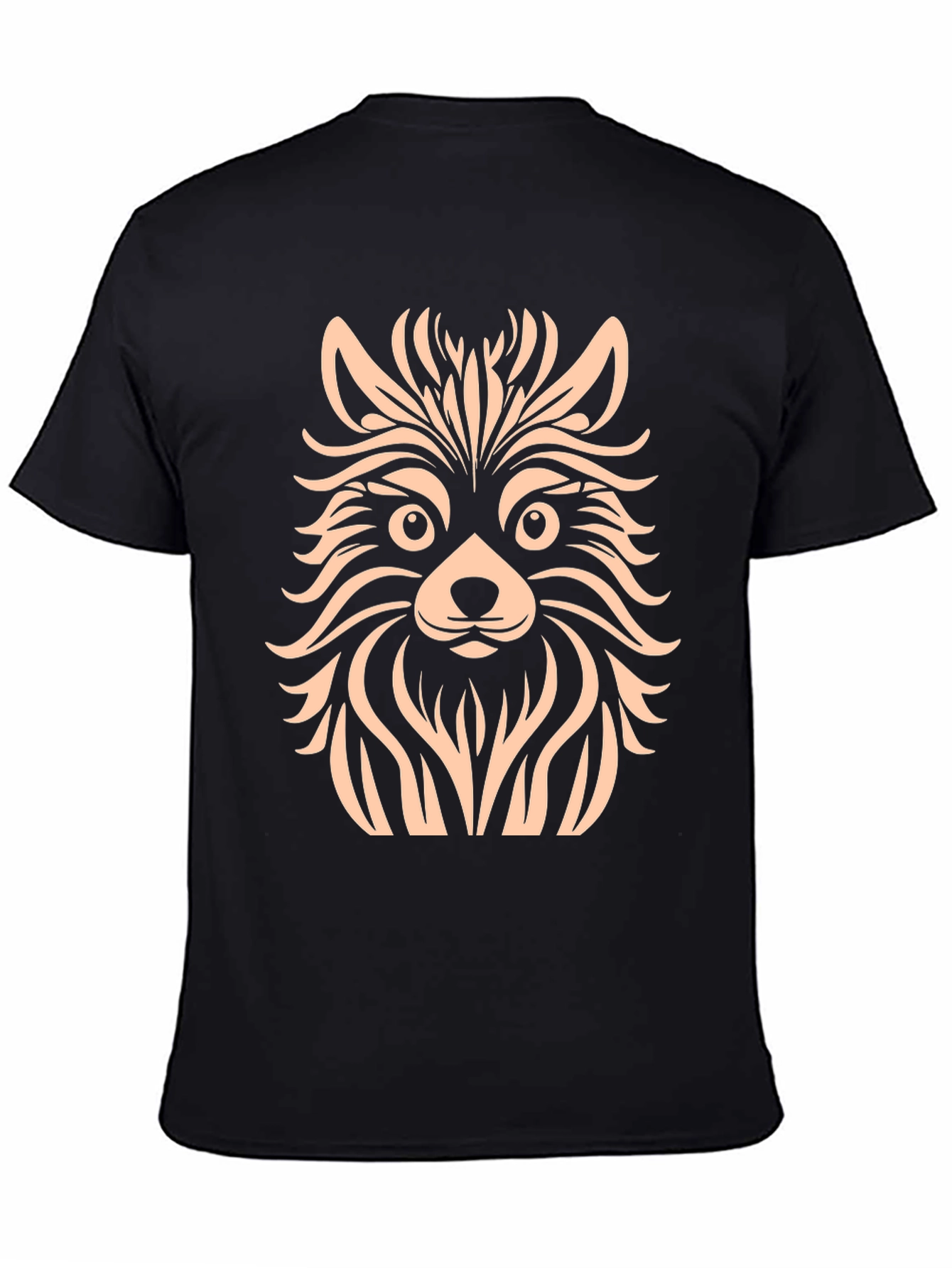 Black Stylish Black T-Shirt with Raccoon Design view 4