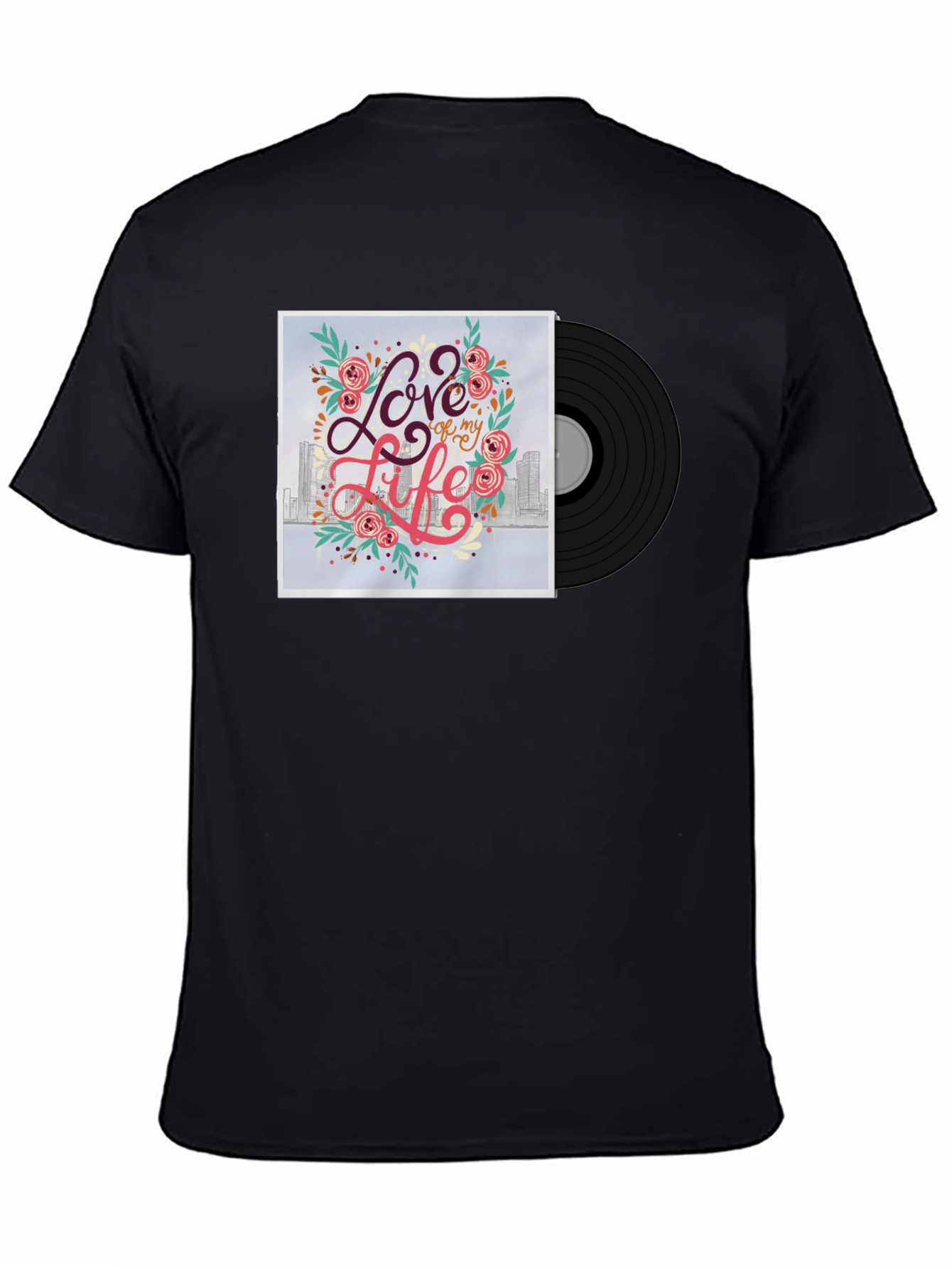 Black Love of My Life Graphic Tee - Black view 4