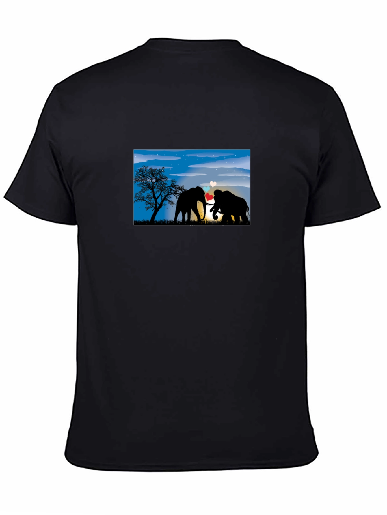 Black Elephant Love T-Shirt - Black Tee view 4