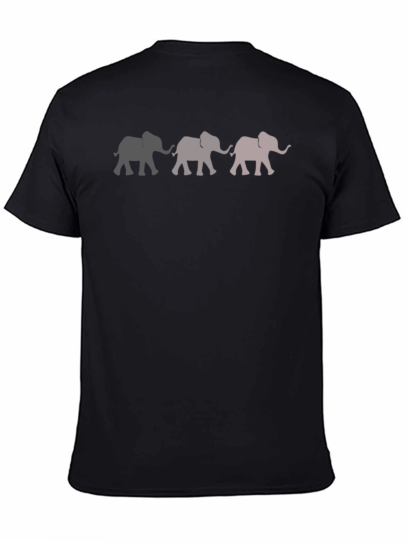 Black Elephant Parade Graphic Tee - Stylish Men's Black T-Shirt view 4
