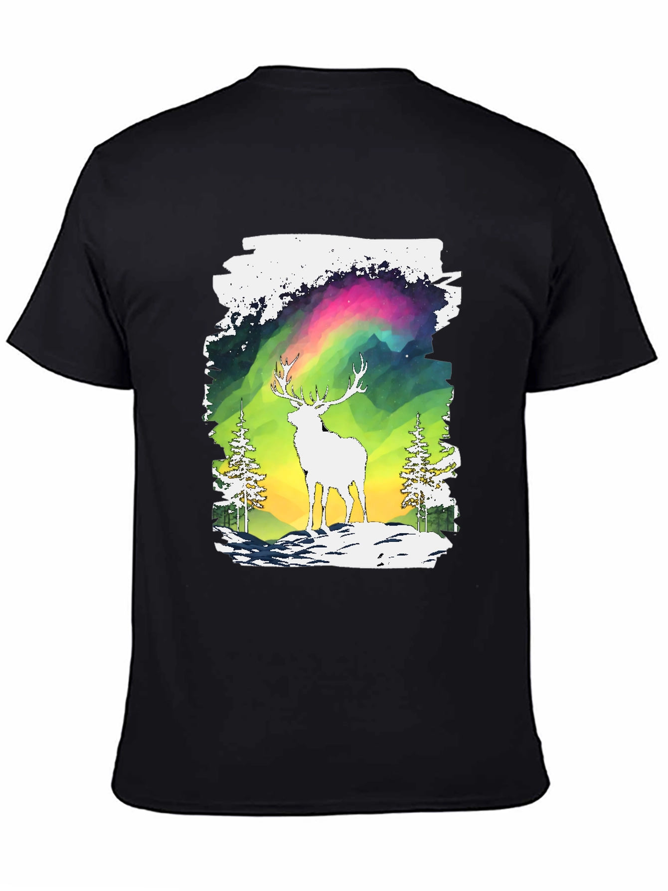Black Deer Aurora Graphic T-Shirt view 4