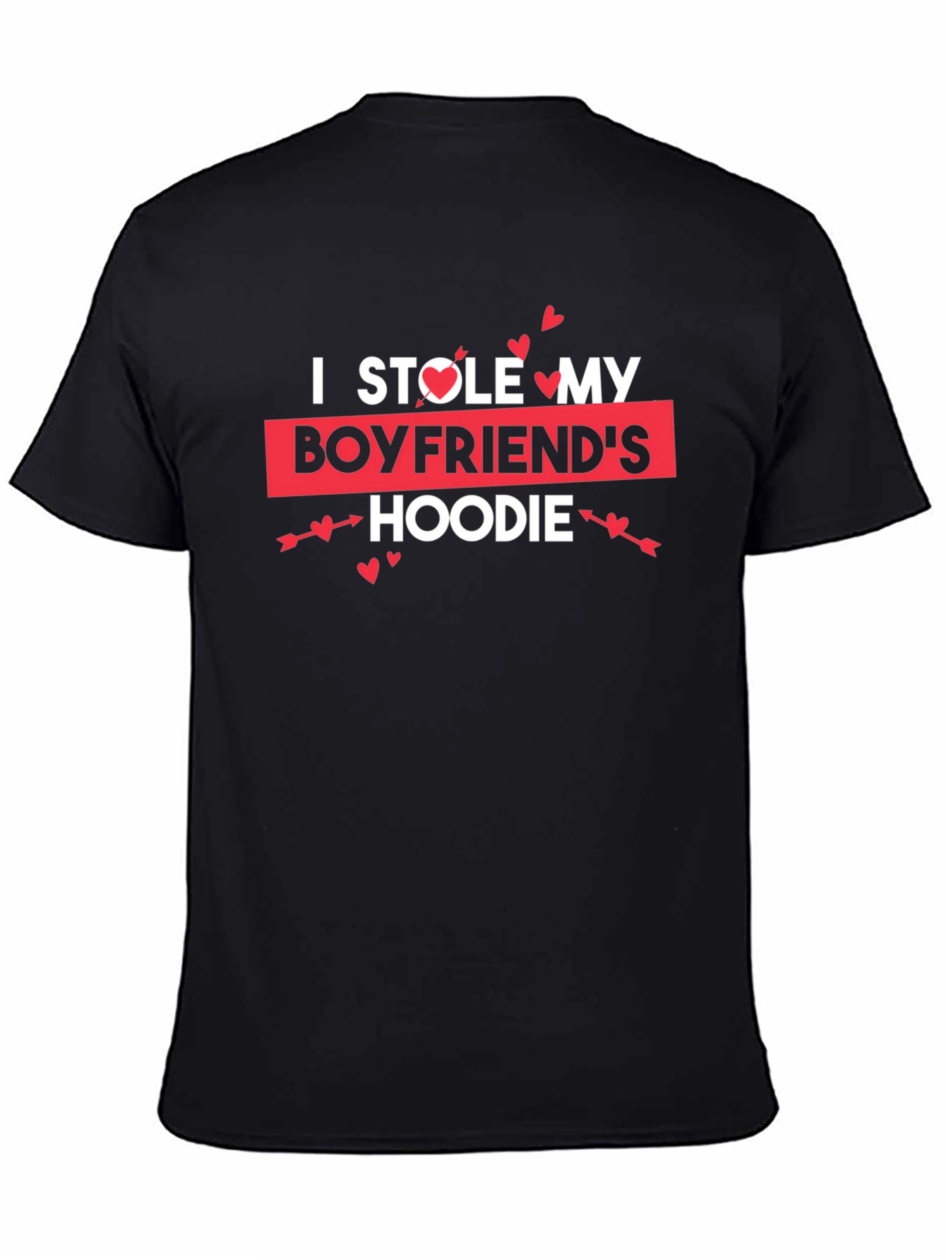 Black I Stole My Boyfriend's Hoodie T-Shirt view 4