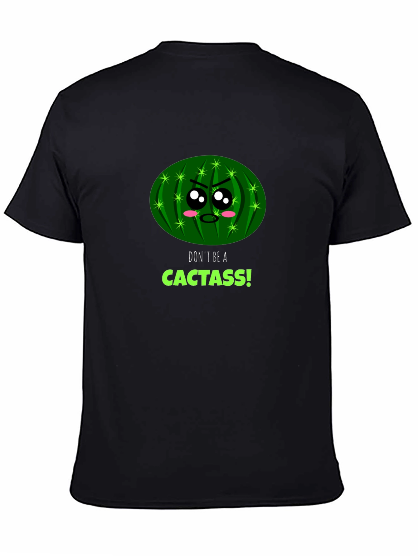 Black Don't be a Cactass! Graphic Tee view 4