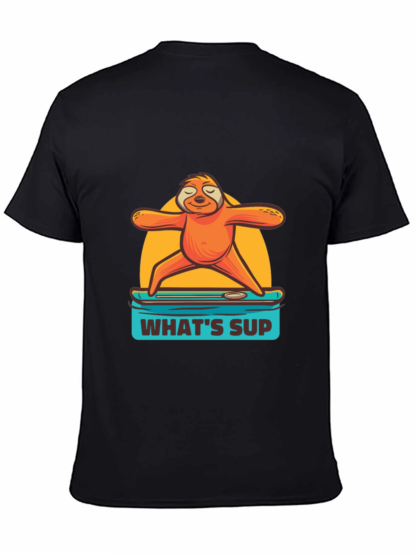 Black Sloth Yoga Paddleboard T-Shirt - What's Sup? view 4