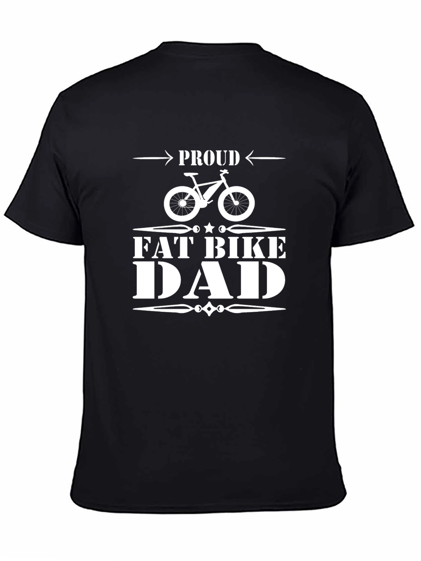 Black Proud Fat Bike Dad T-Shirt - Comfortable & Stylish view 4