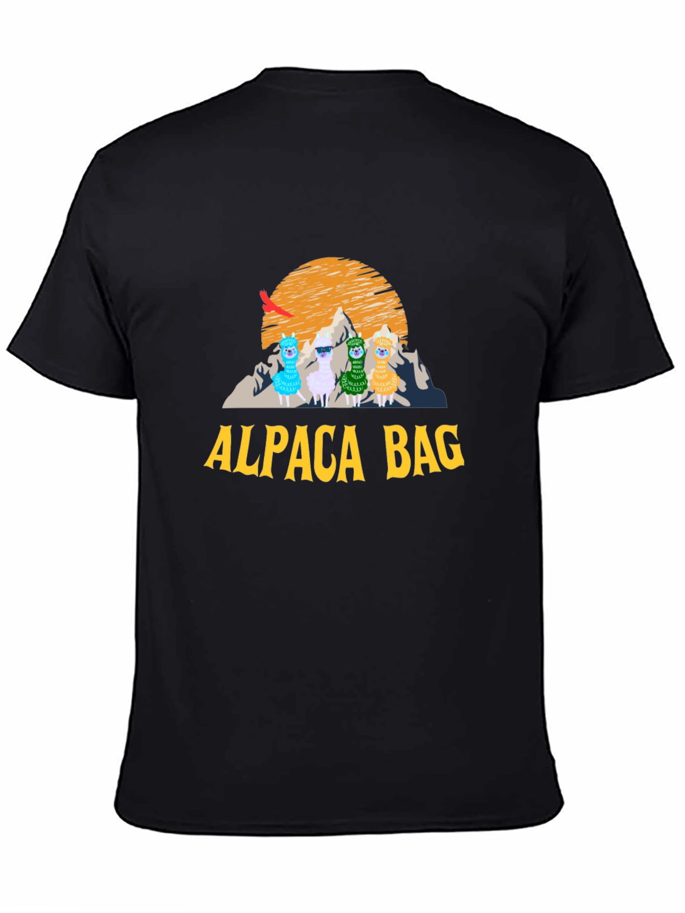 Black Alpaca Bag Graphic T-Shirt - Stylish Cotton Tee view 4