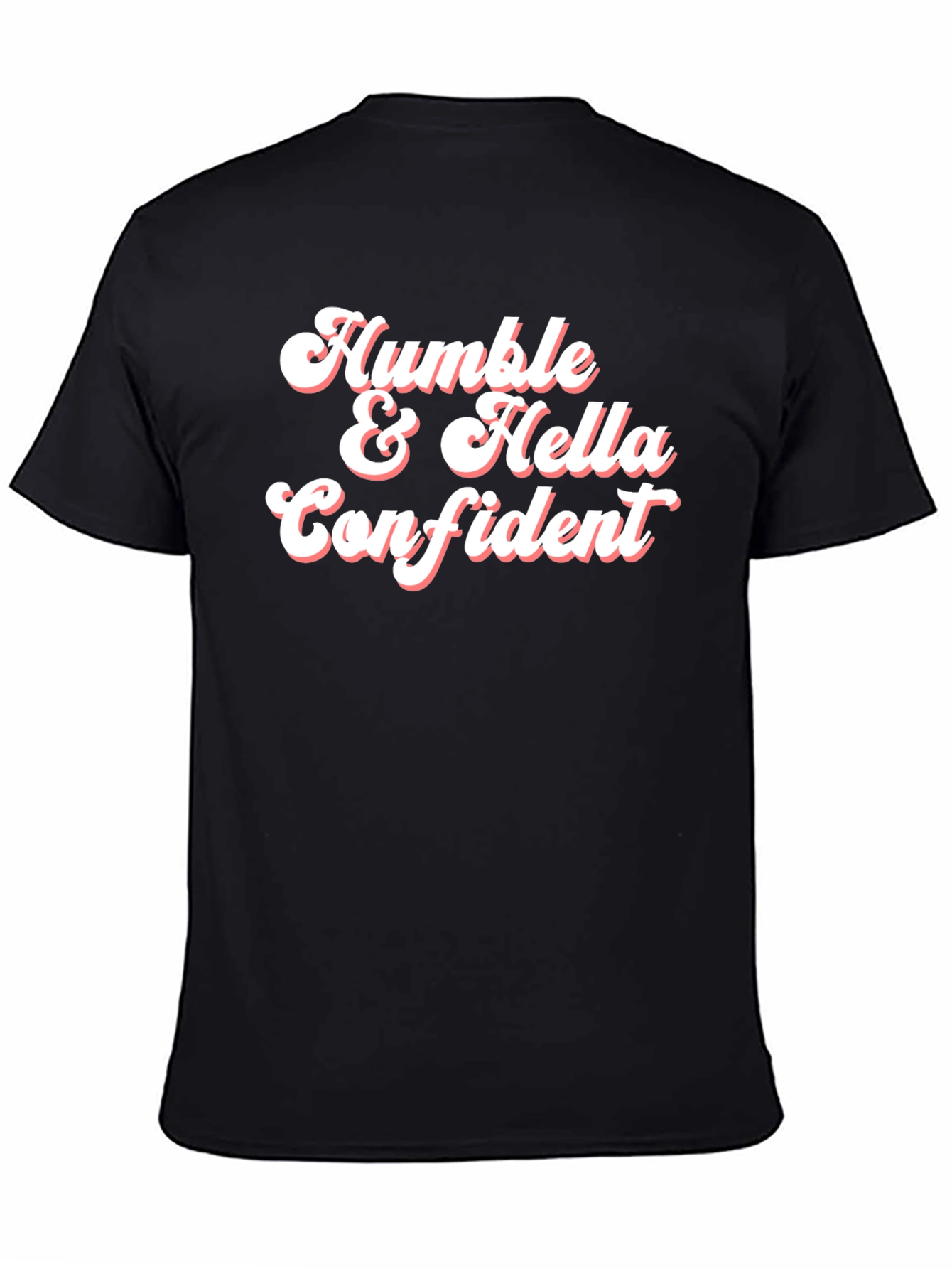 Black Humble & Hella Confident Graphic Tee - Black Cotton Blend view 4