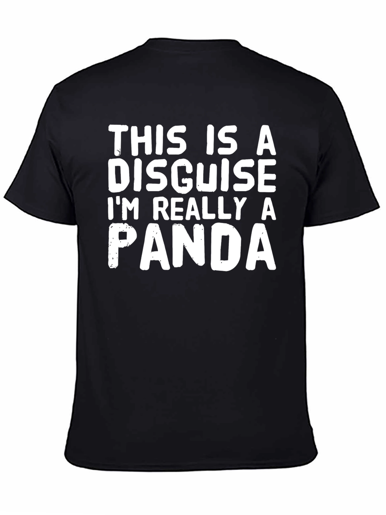 Black Funny Panda Disguise T-Shirt - Novelty Graphic Tee view 4