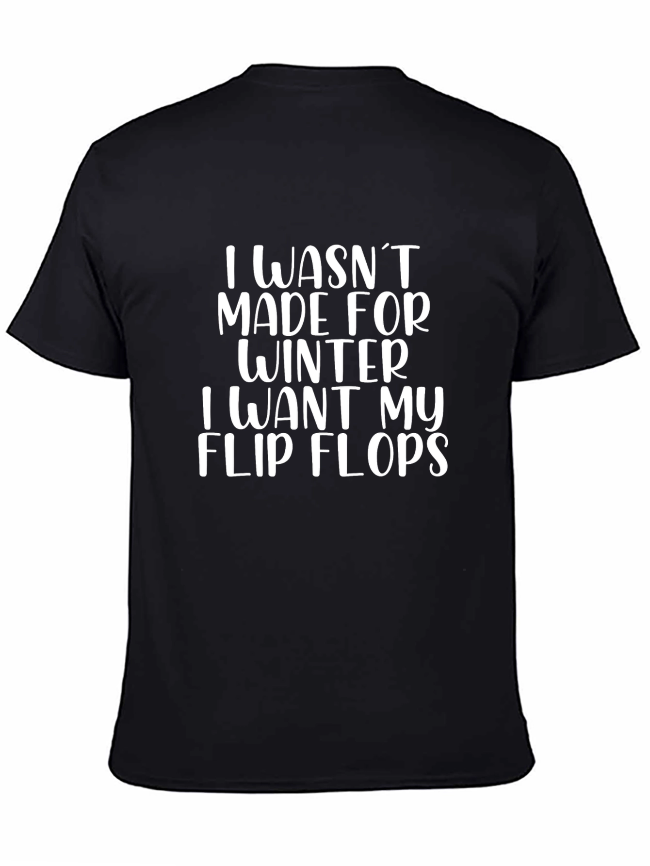 Black Funny Flip Flops T-Shirt: Winter Aversion view 4