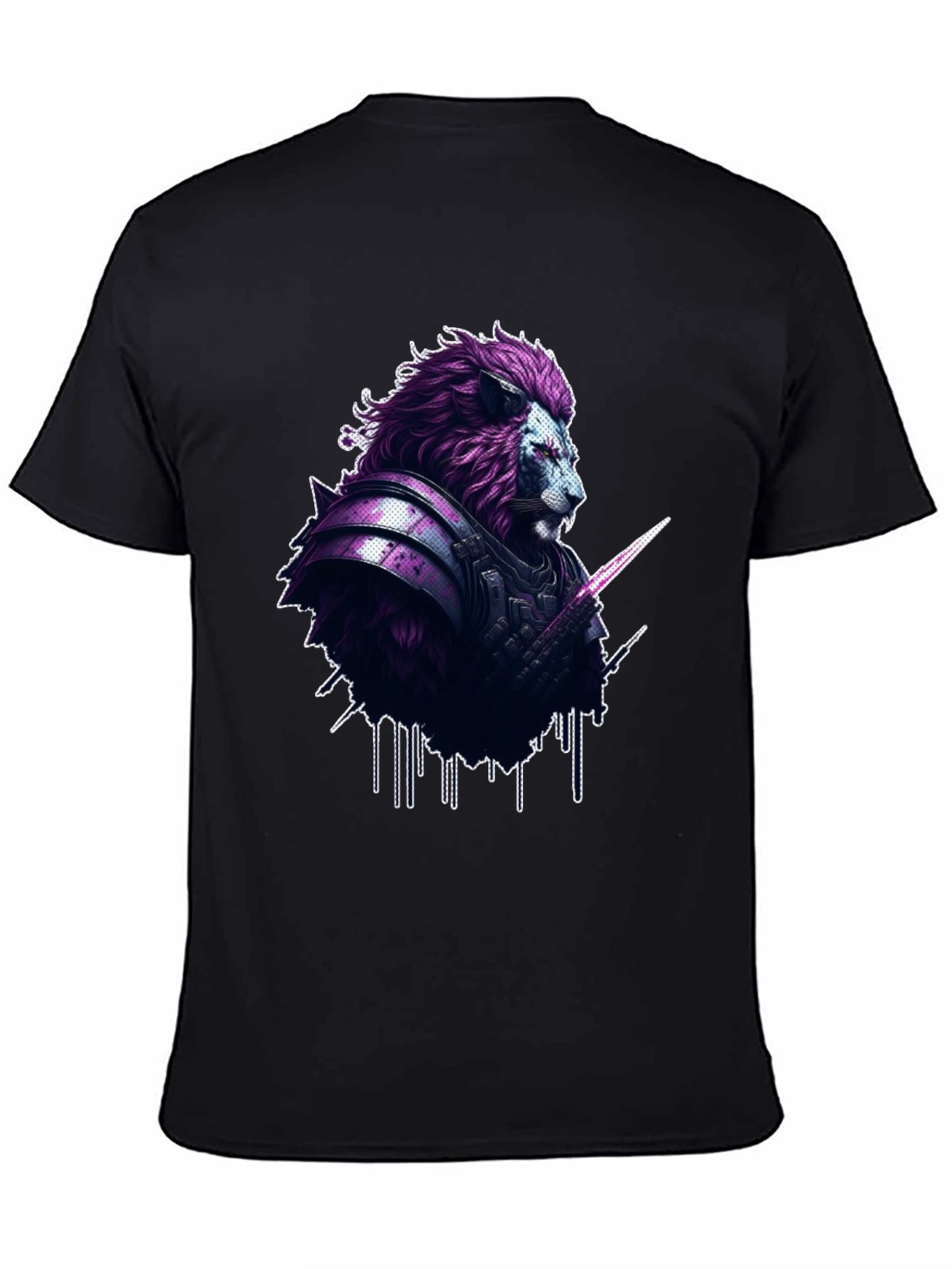 Black Lion Warrior Graphic Tee - Stylish Men's T-Shirt view 4