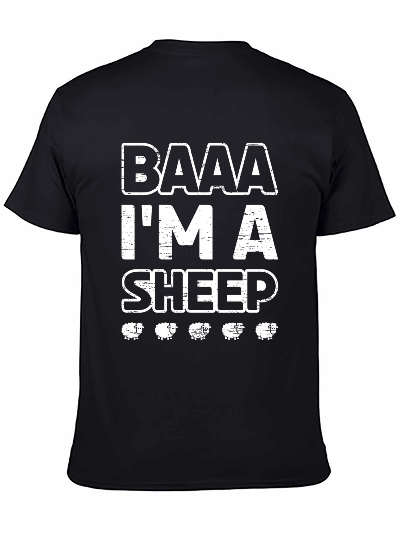 Baaa I'm a Sheep T-Shirt - Black Cotton Tee - 4