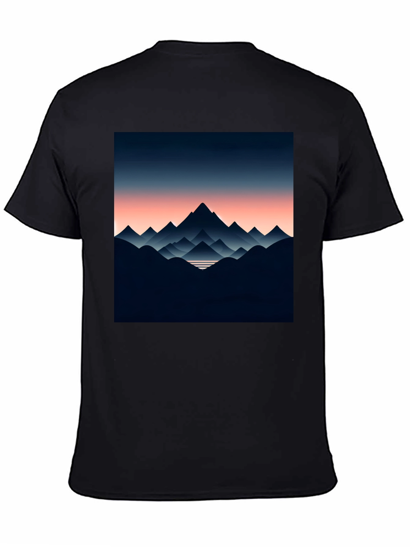 Black Mountain Range Graphic Tee - Stylish Men's Black T-Shirt view 4