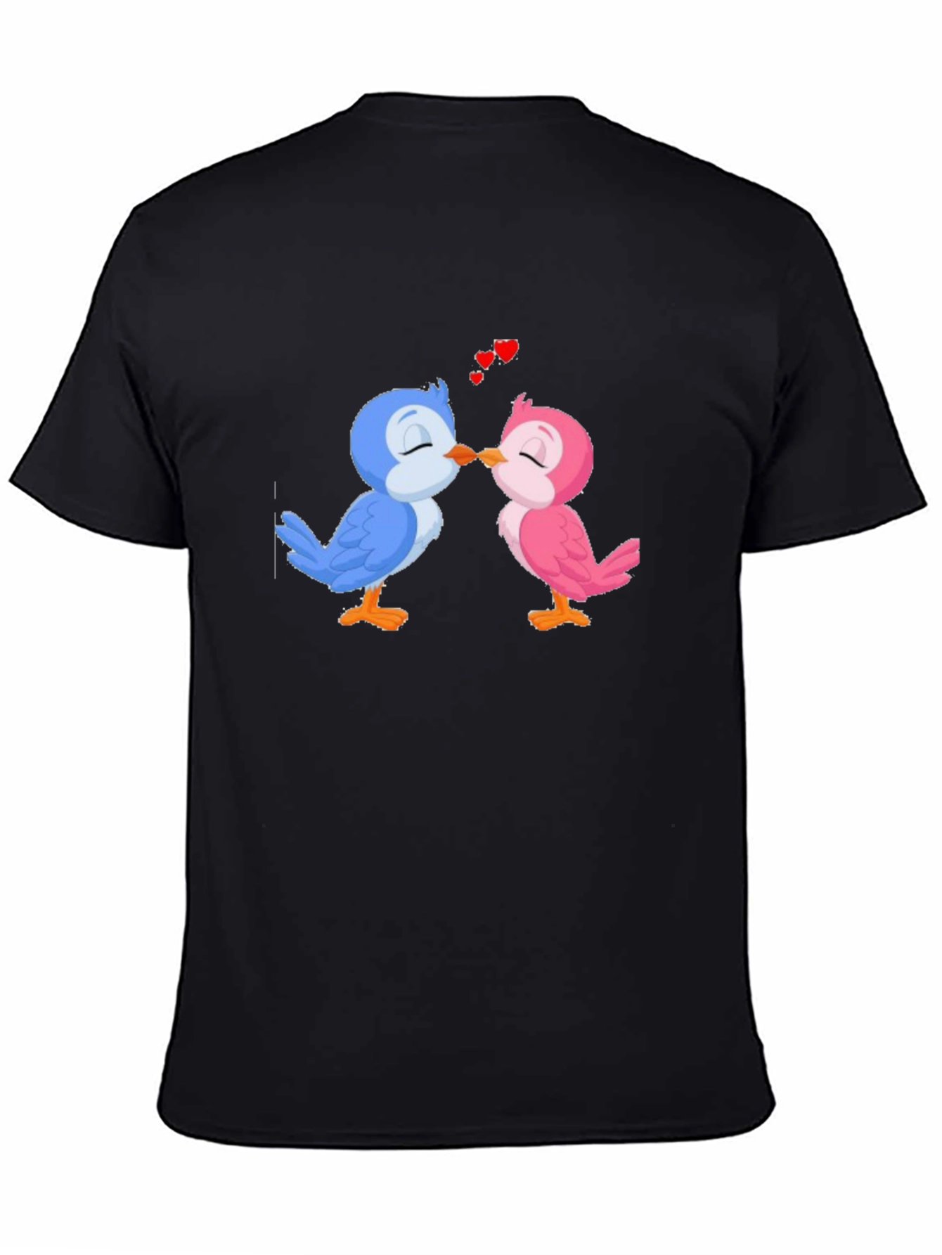 Black Cute Bird Lovers T-Shirt view 4